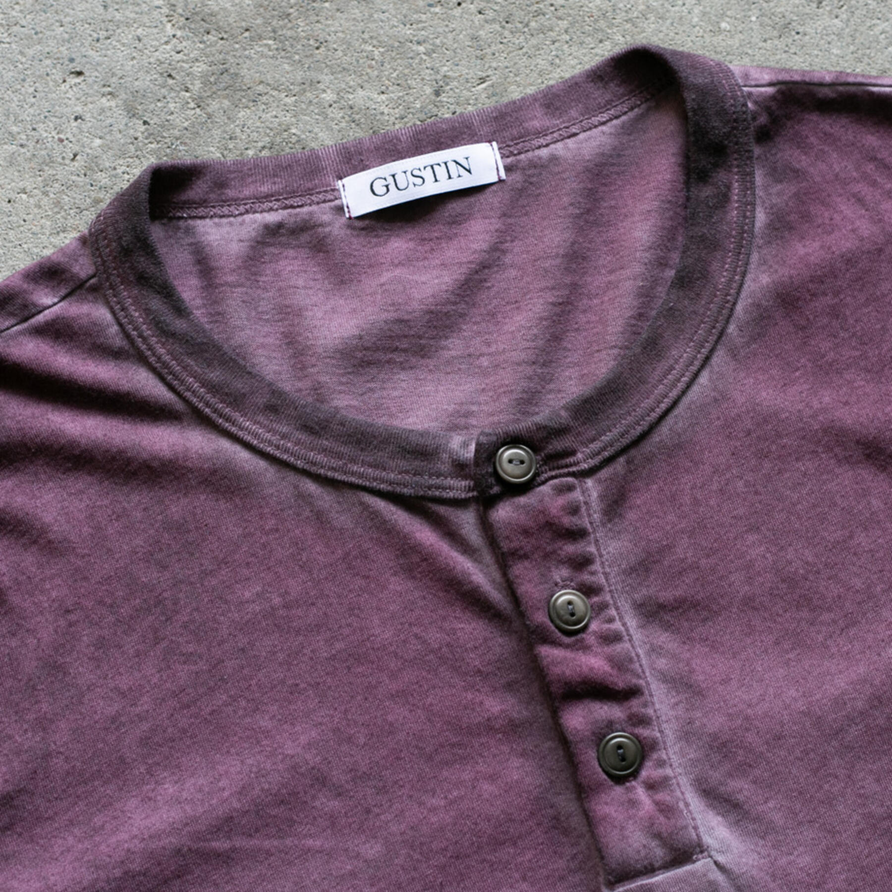 gustin vintage wash henley 3 pack (oxblood, royal, teal)
