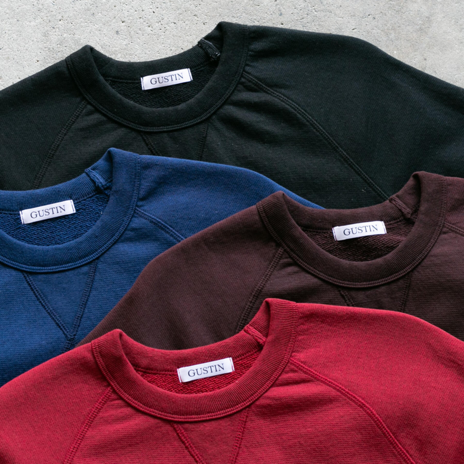 gustin short sleeve sweatshirt 4 pack (oxblood, black, royal, red)