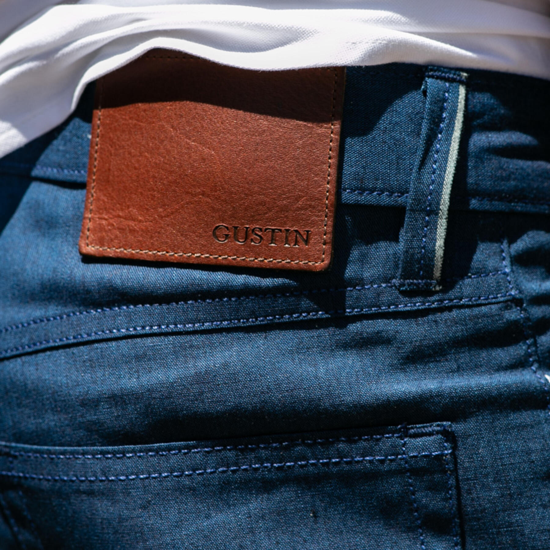 gustin #433 featherweight bright indigo selvedge chambray