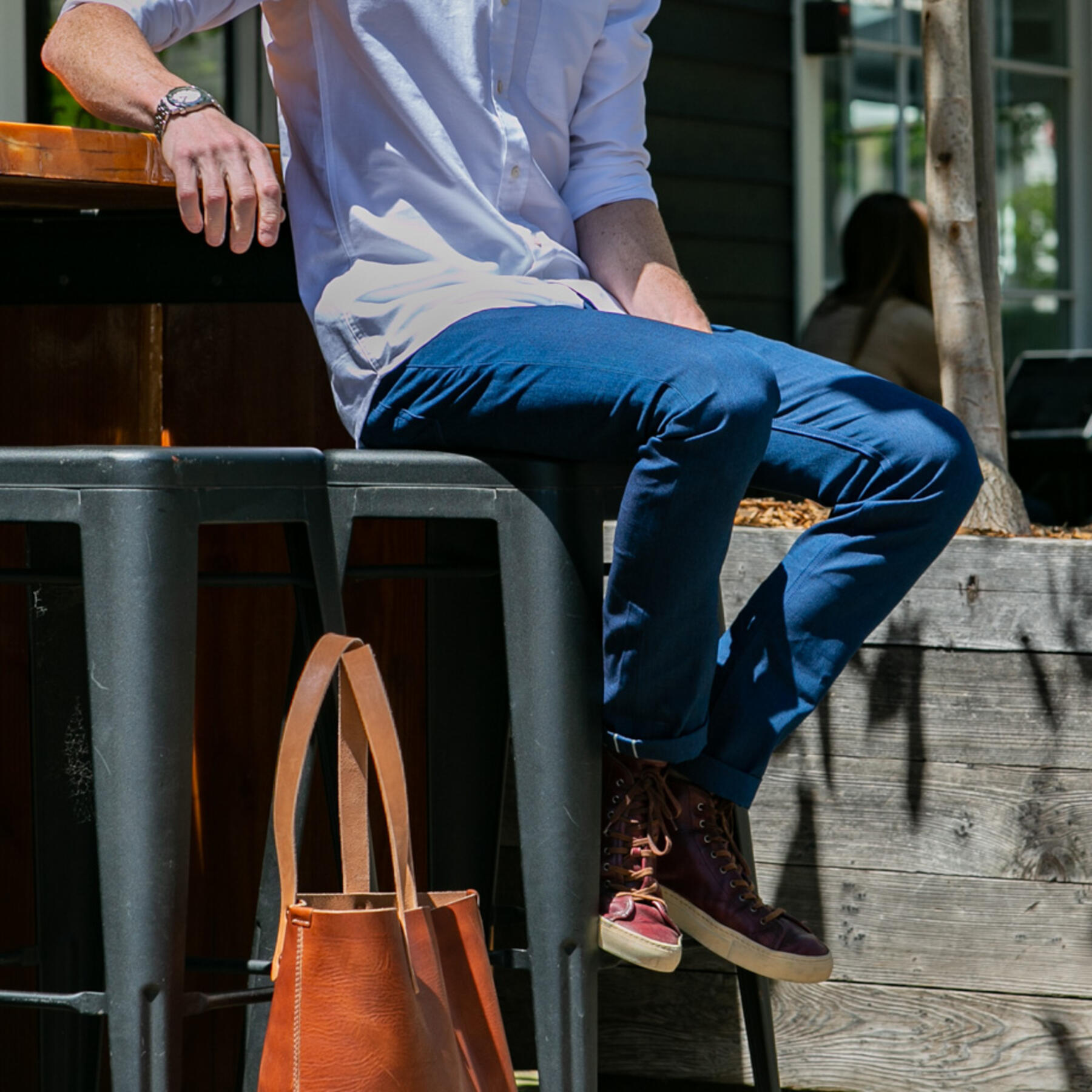 gustin #433 featherweight bright indigo selvedge chambray