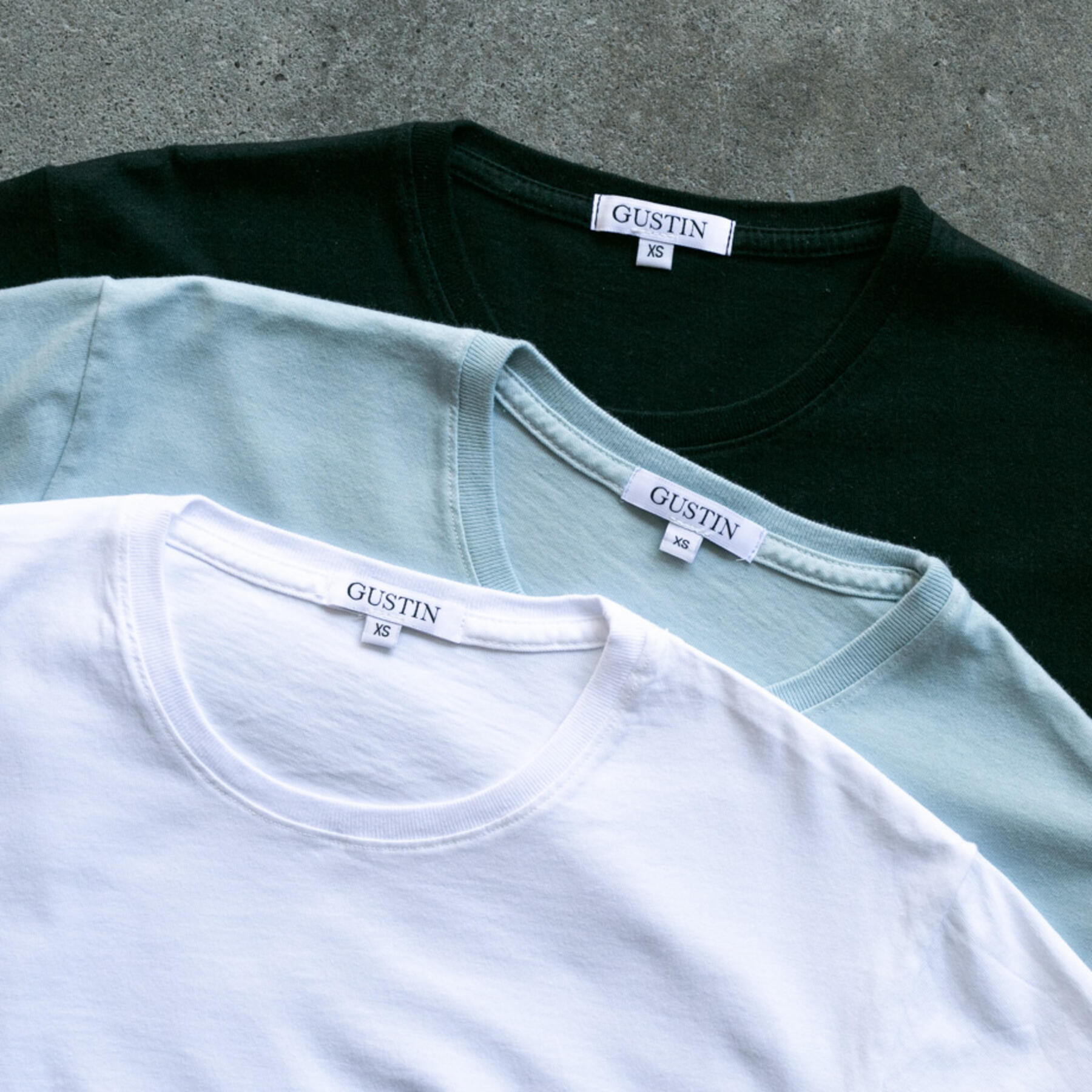 gustin pima cotton t-shirt classic collection (black, white, sky)