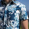 gustin #760 blue sky floral short sleeve shirt