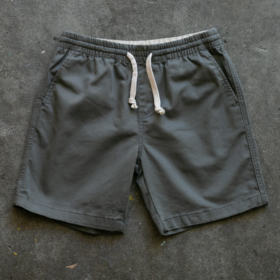4 Drawstring Chino Short - Olive Drab Stretch Twill | Gustin