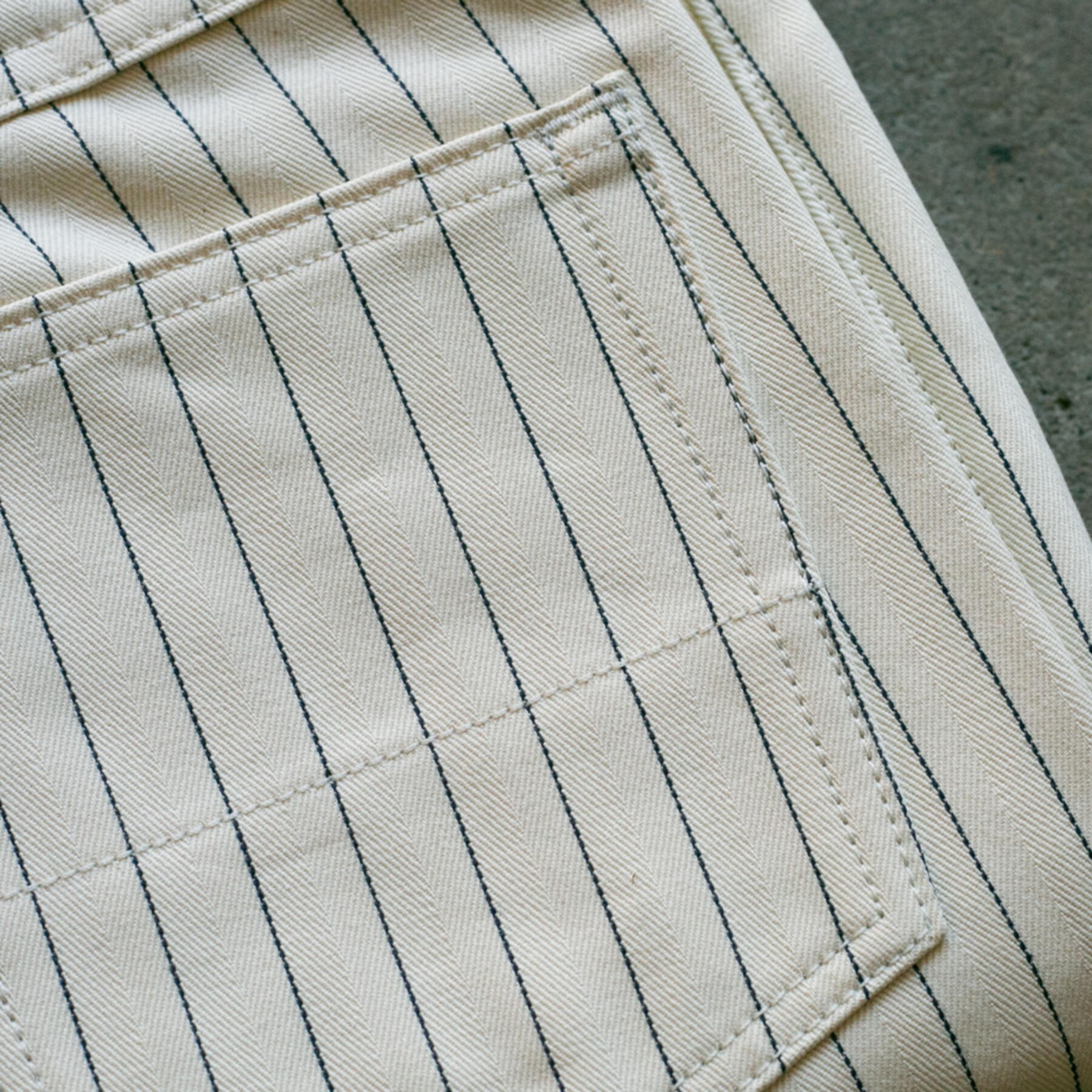 gustin #106 japan pinstripe herringbone 5 pocket - natural