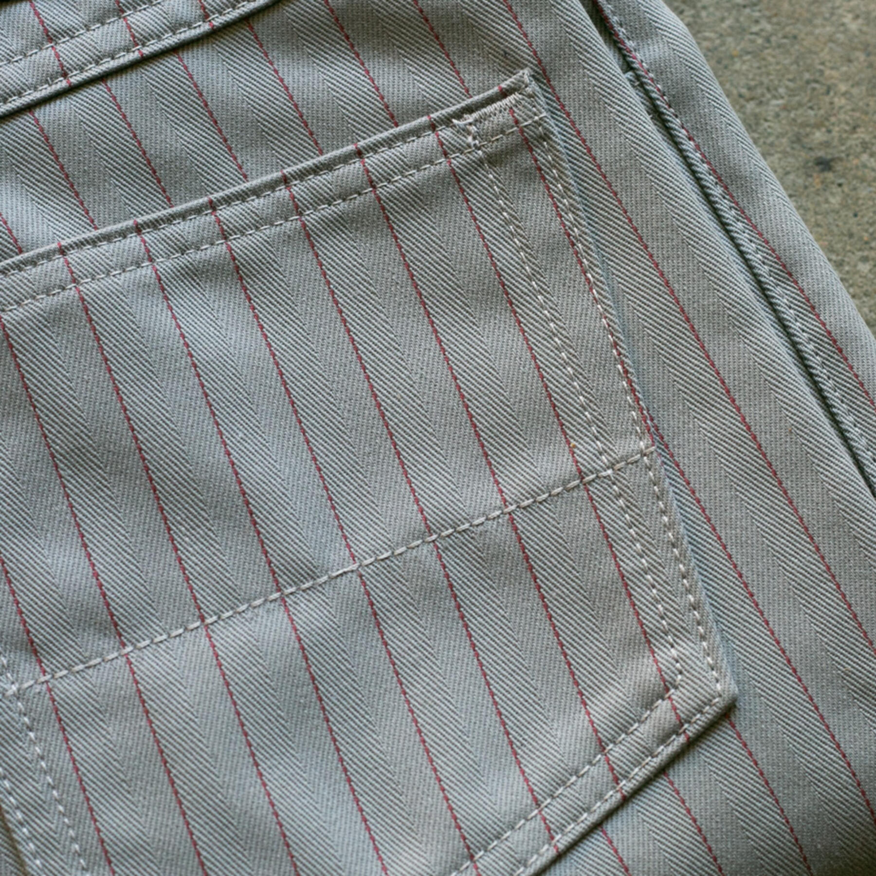 gustin #103 japan pinstripe herringbone 5 pocket - slate