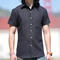 gustin #762 hemp 100 short sleeve shirt - black