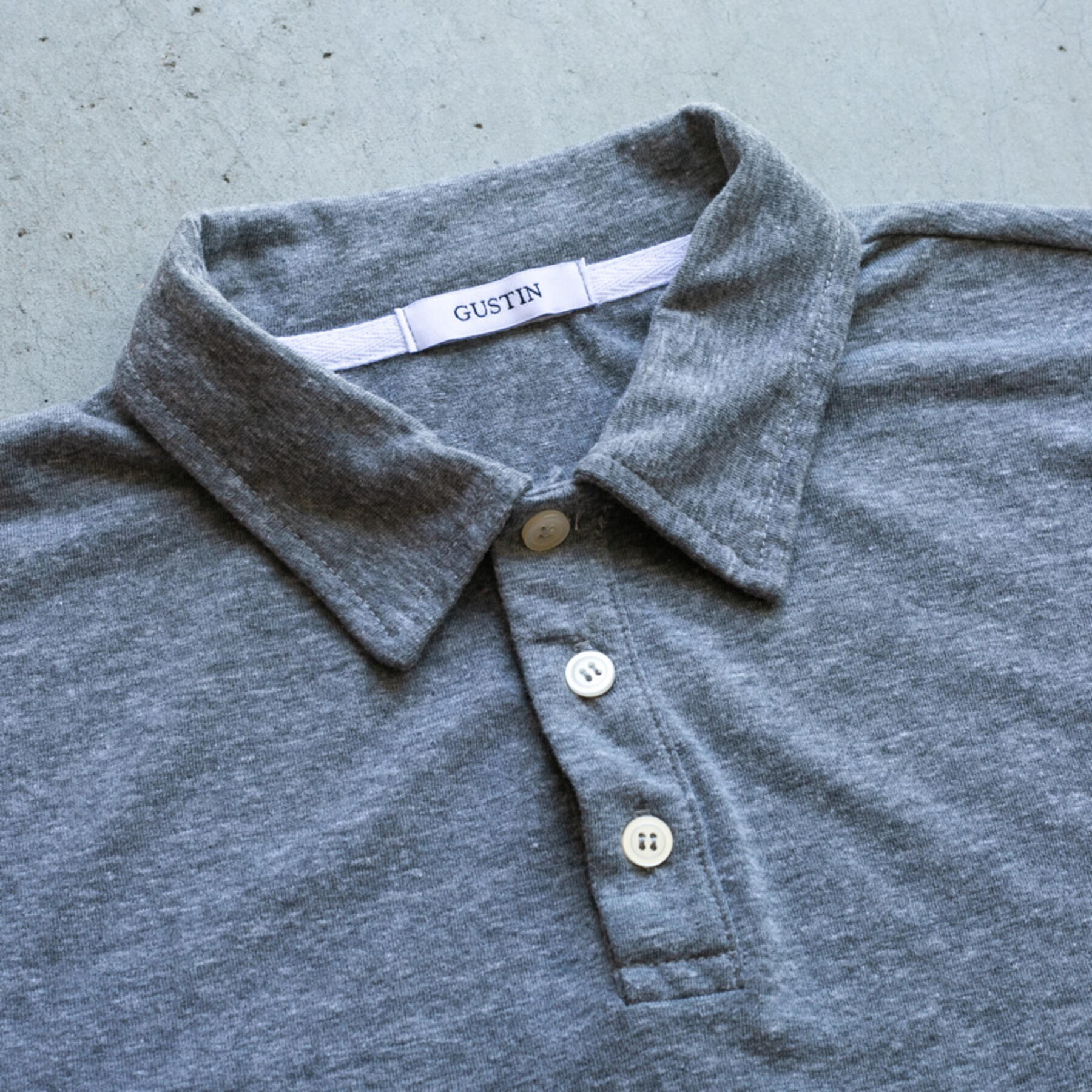 gustin heather polo - grey