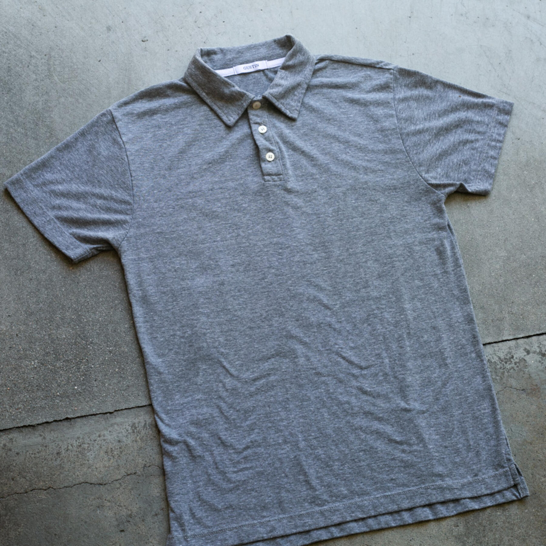 gustin heather polo - grey