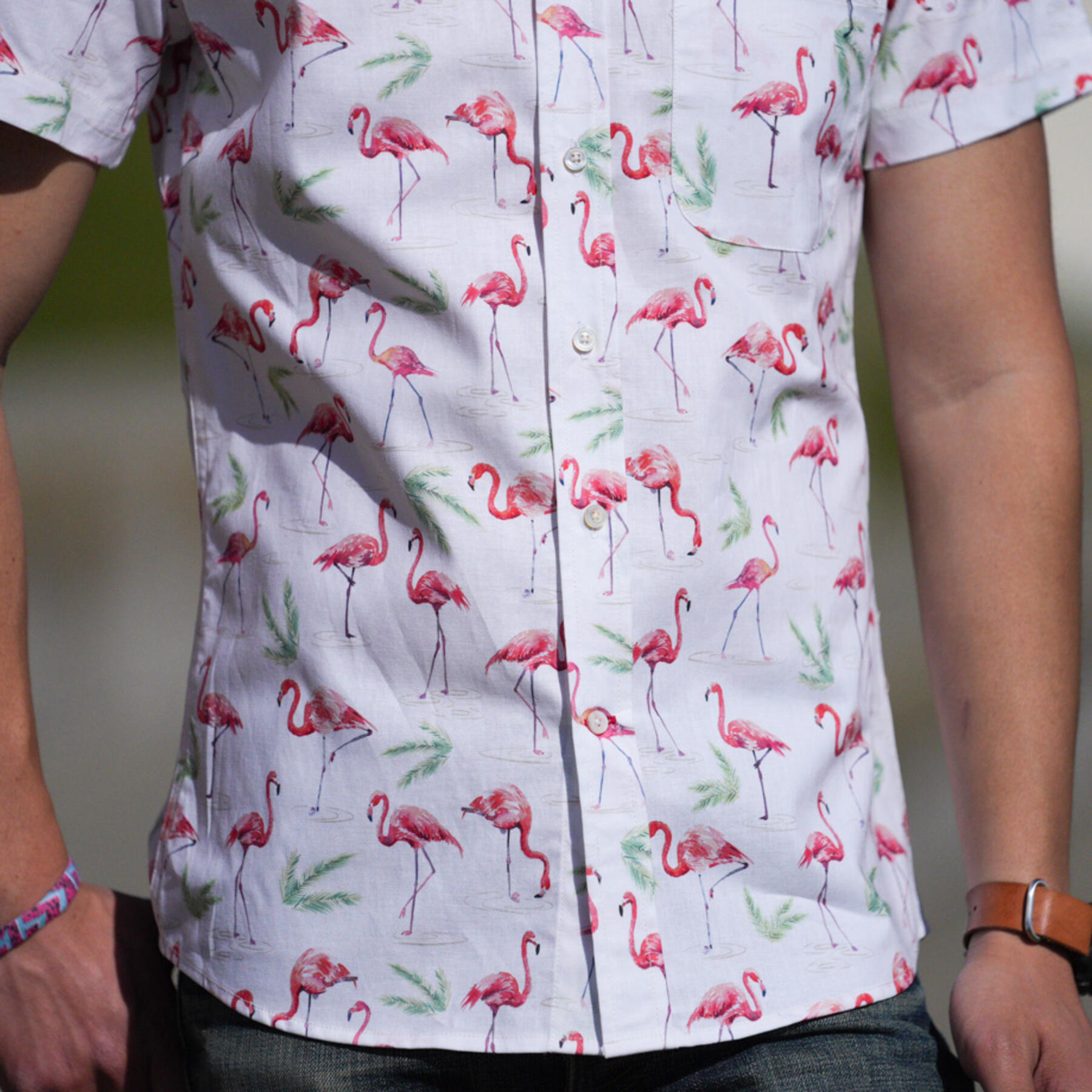gustin #765 flamingos short sleeve shirt