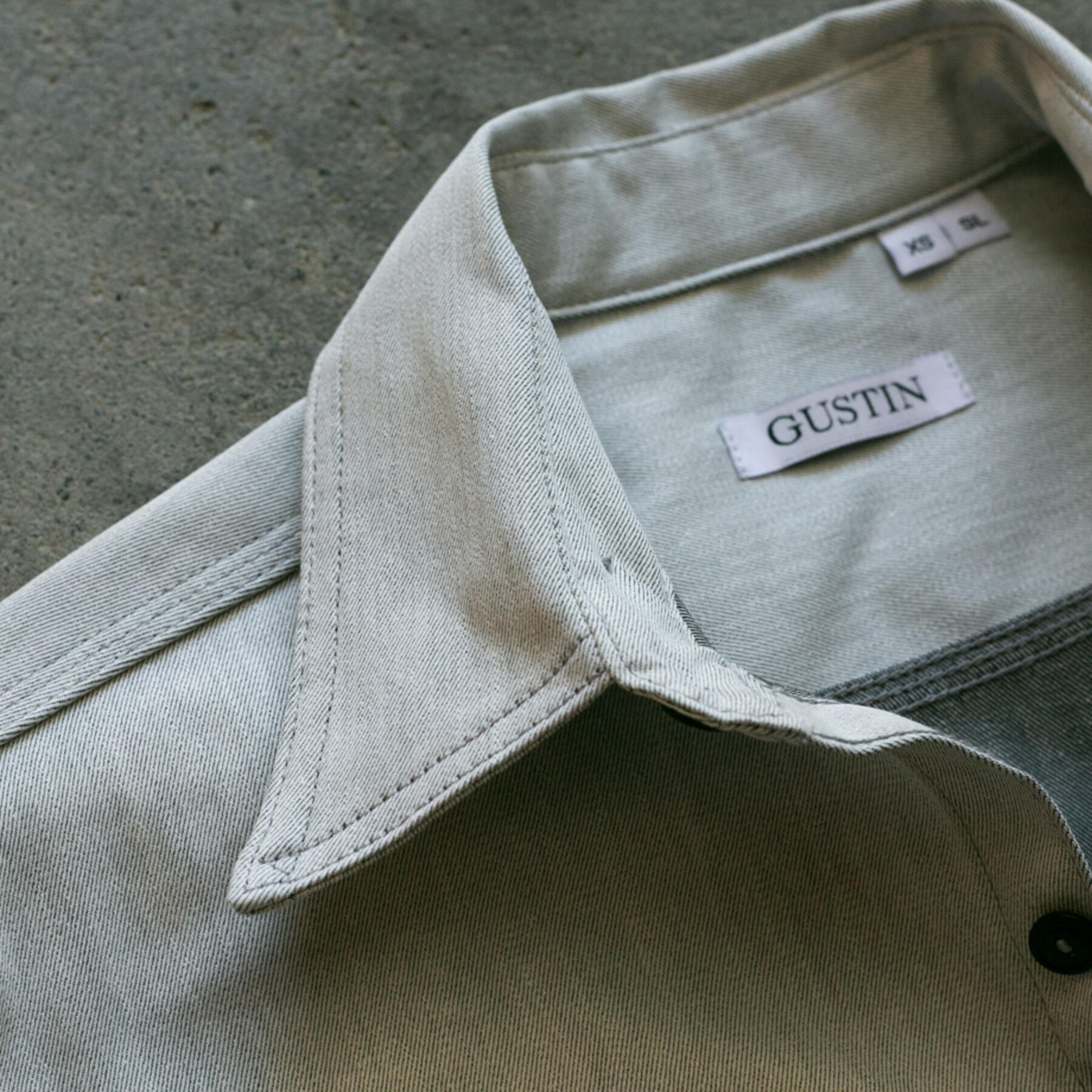 gustin #88 cone mills white x grey workshirt
