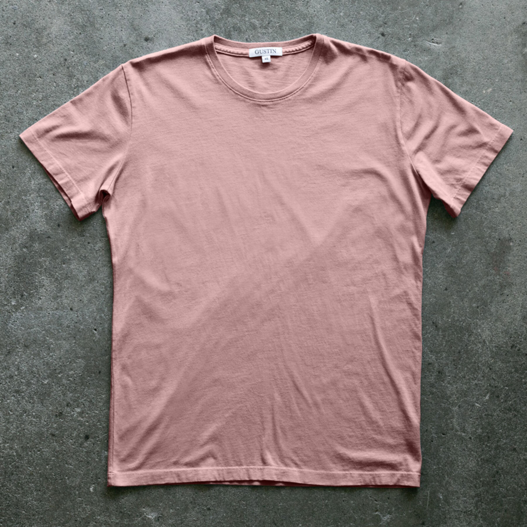 gustin pima cotton pigment dye t-shirt 2 pack (faded rose)