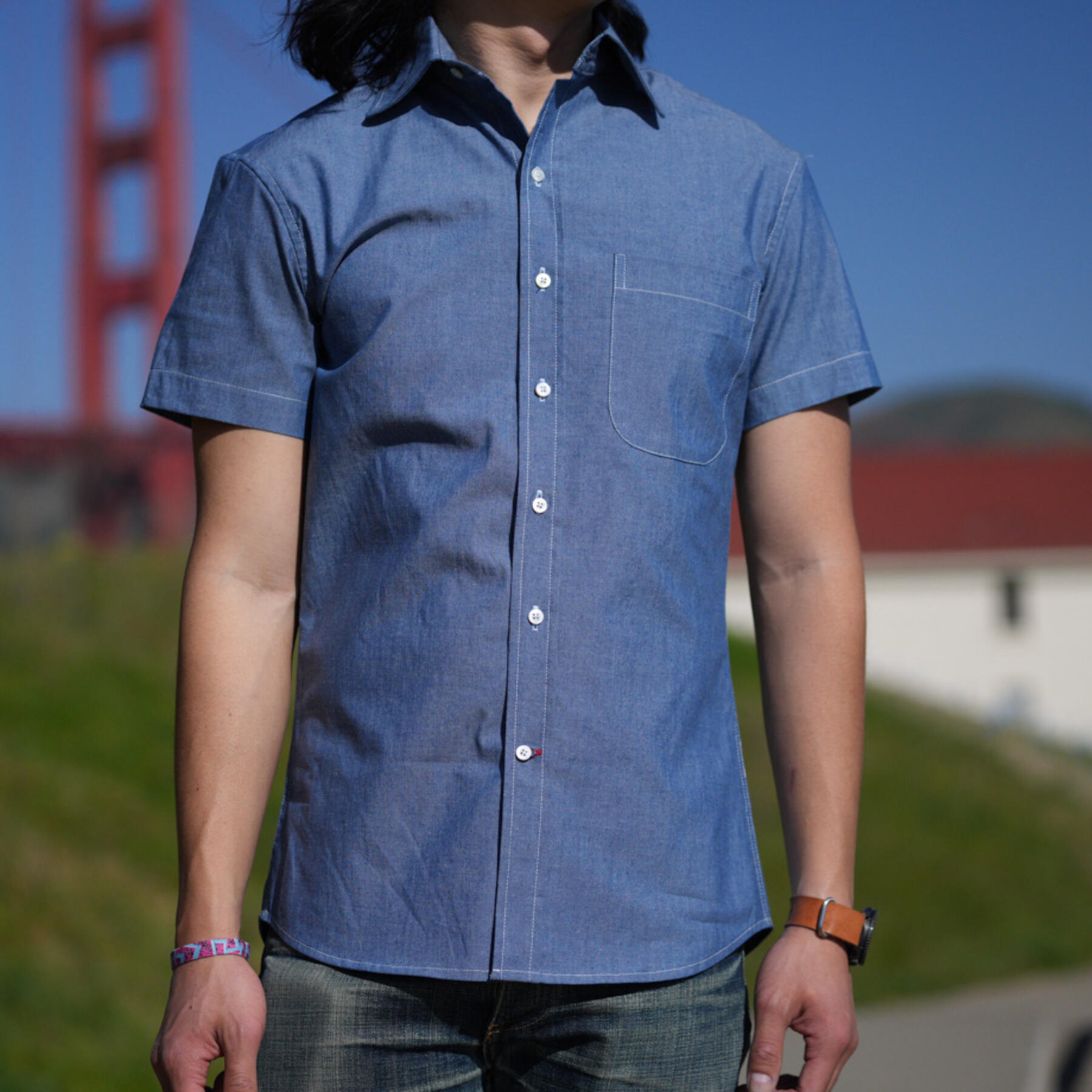 gustin #769 silk chambray - mid indigo