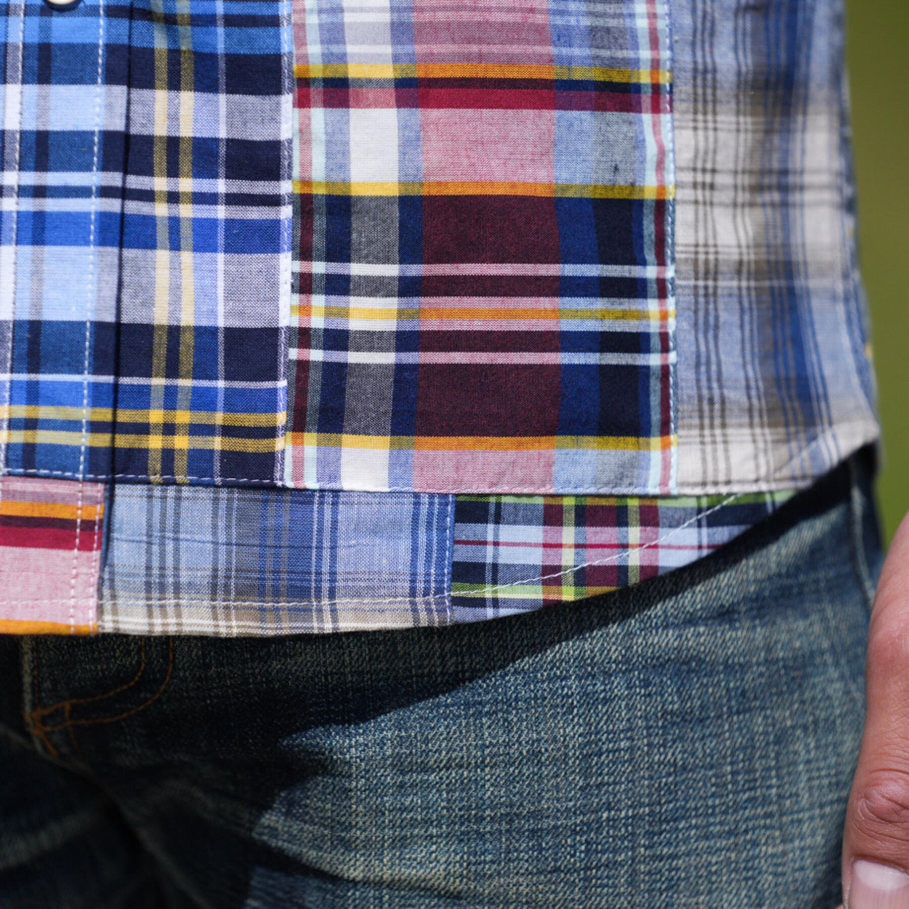 gustin #772 patchwork short sleeve - earth
