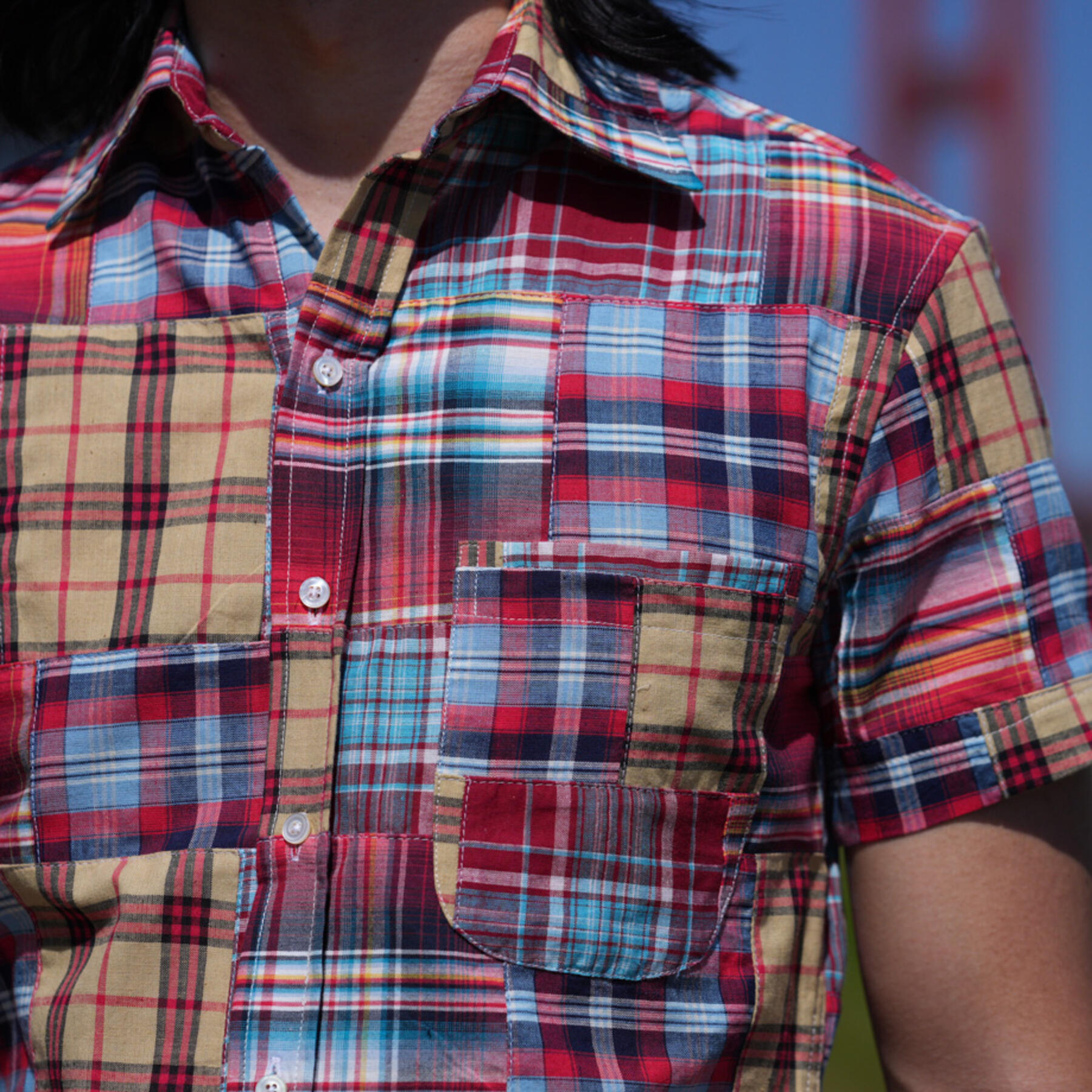gustin #774 patchwork short sleeve - sunset