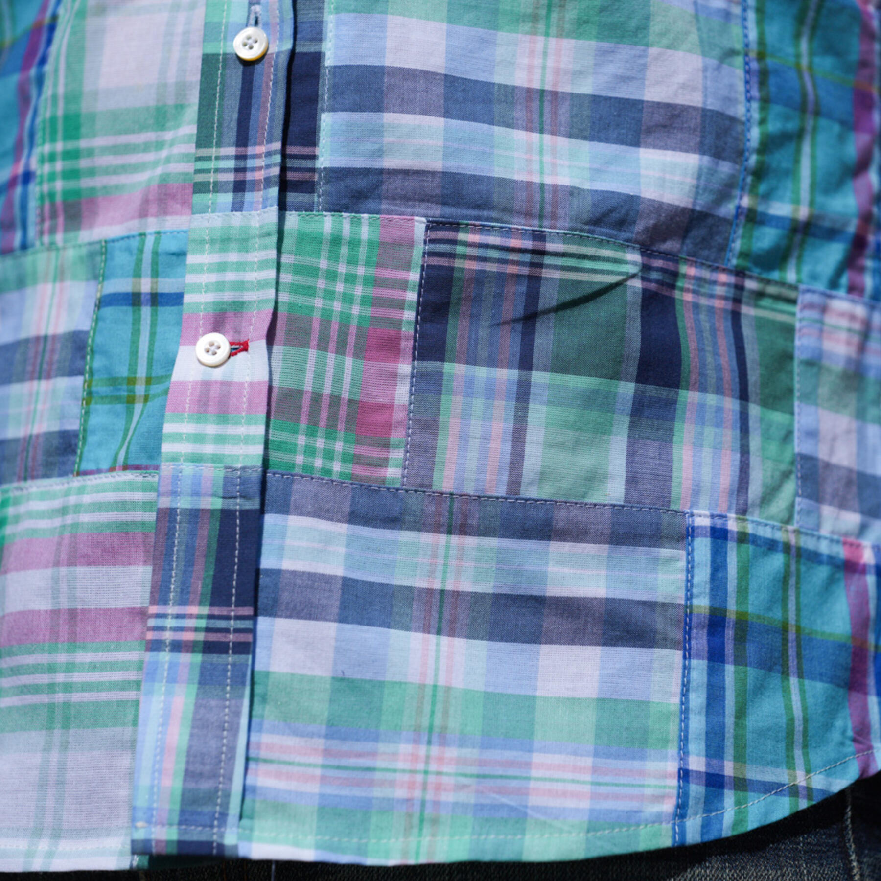 gustin #773 patchwork short sleeve - ocean