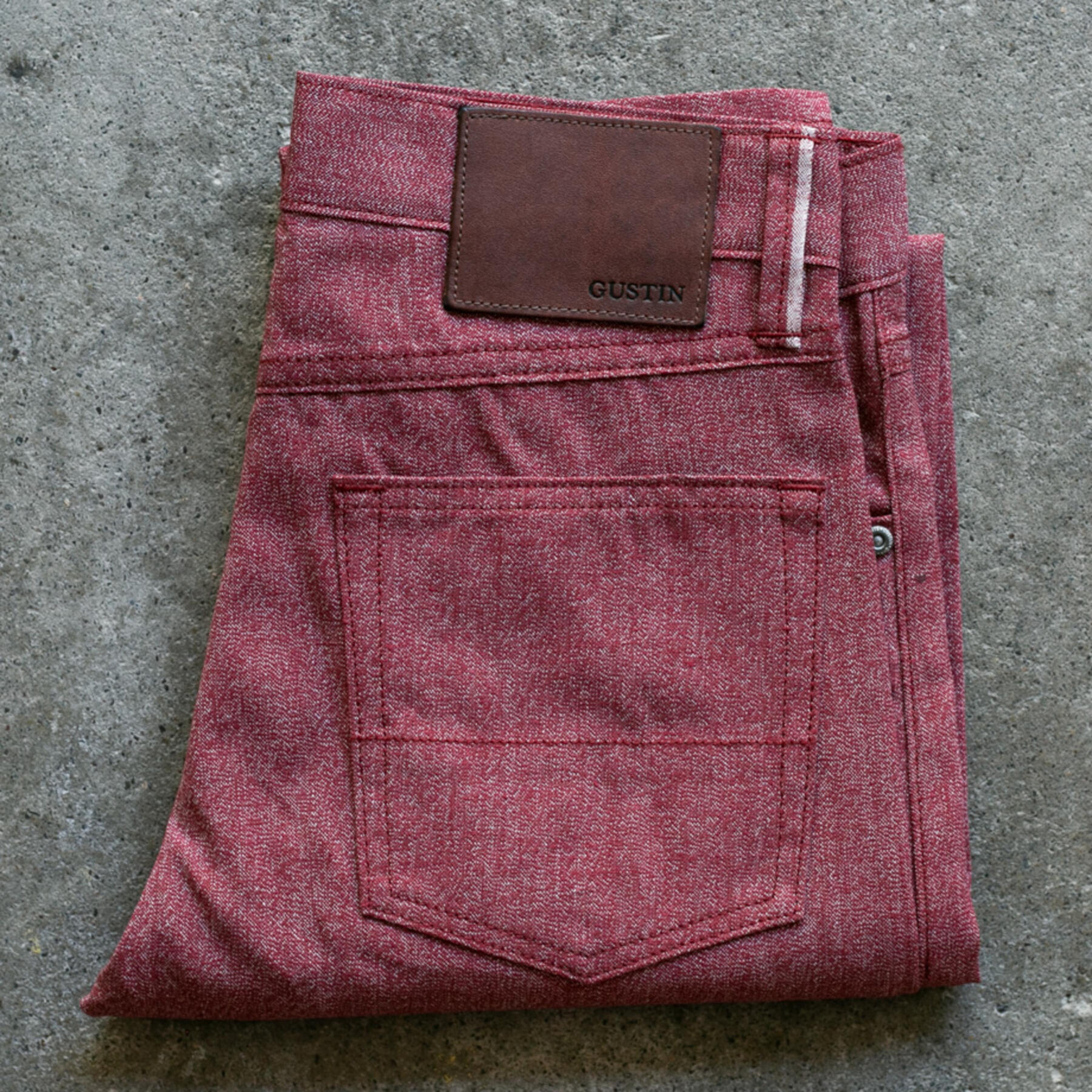 gustin #507 melange selvedge - oxblood
