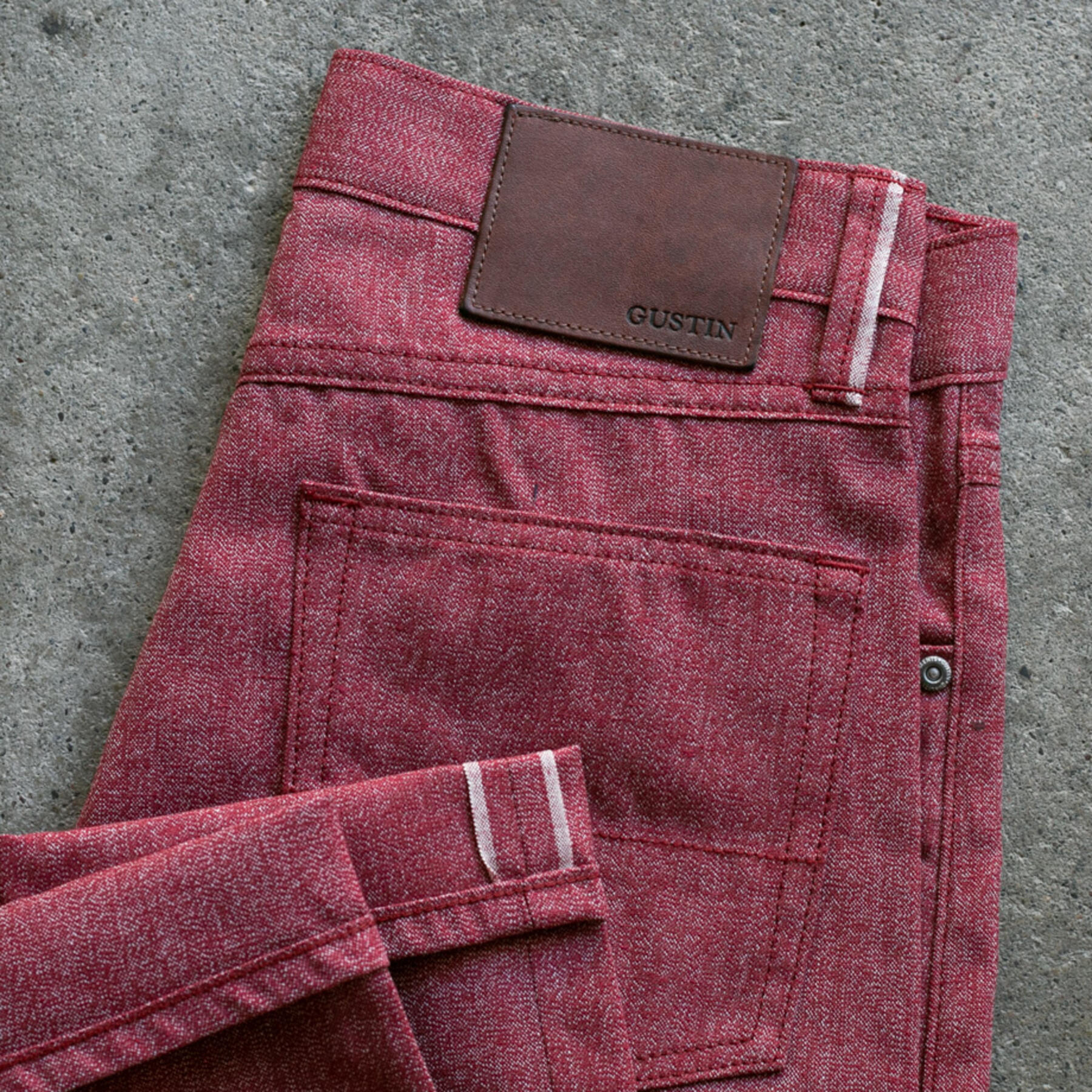 gustin #507 melange selvedge - oxblood