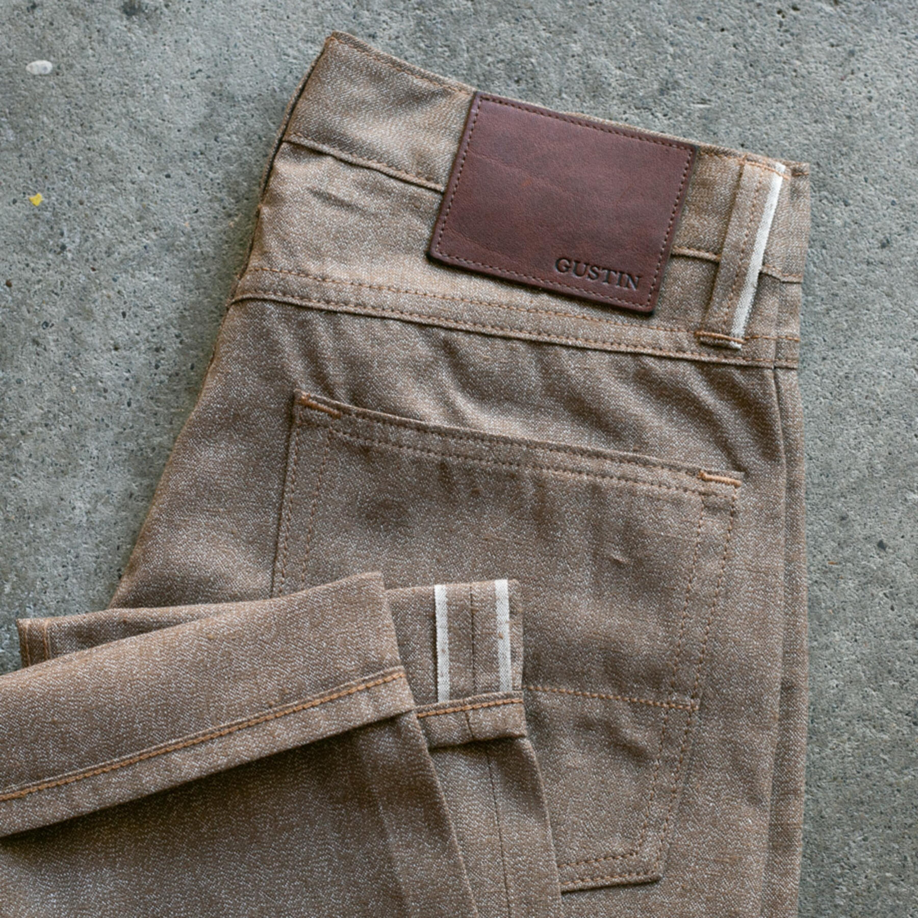 gustin #508 melange selvedge - wood