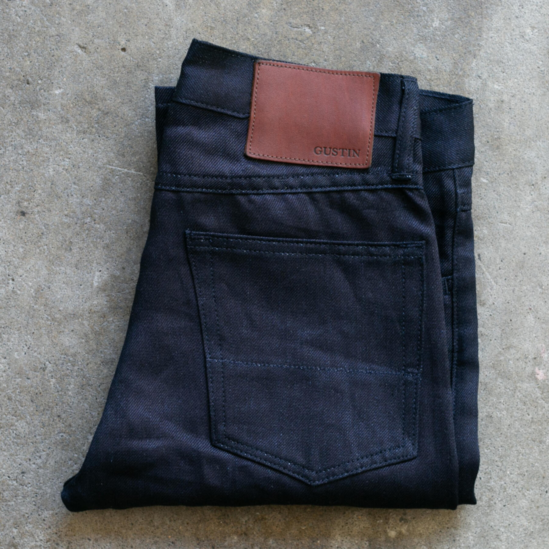 gustin #115 japan linen 100 5 pocket - indigoxblack