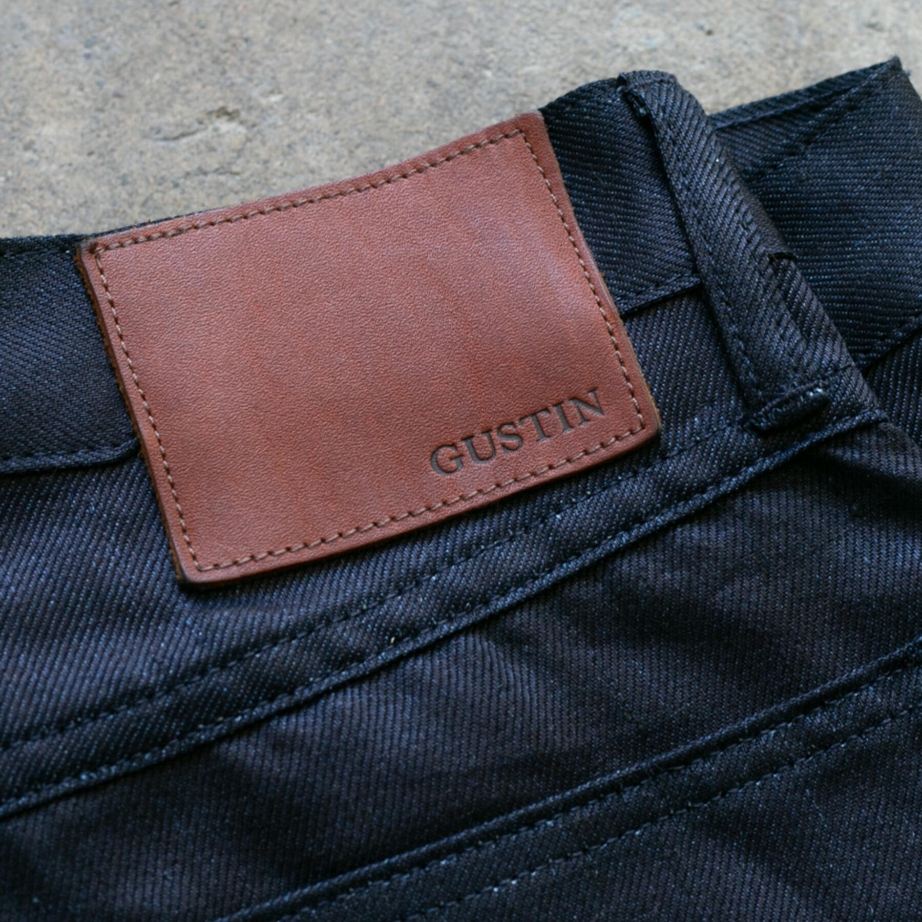 gustin #115 japan linen 100 5 pocket - indigoxblack