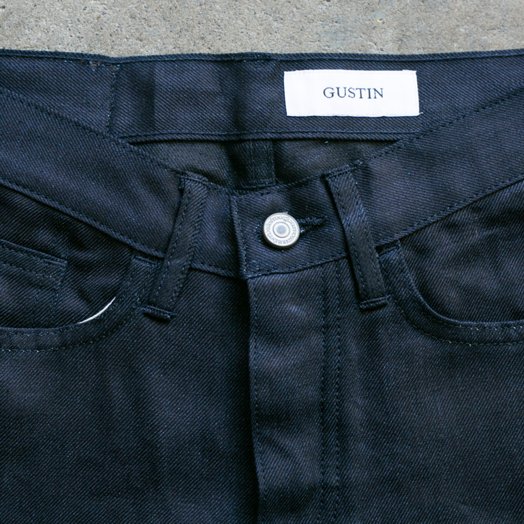gustin #115 japan linen 100 5 pocket - indigoxblack