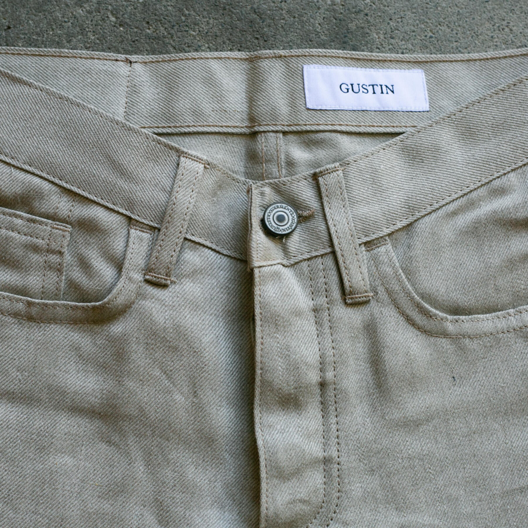 gustin #114 japan linen 100 5 pocket - taupe