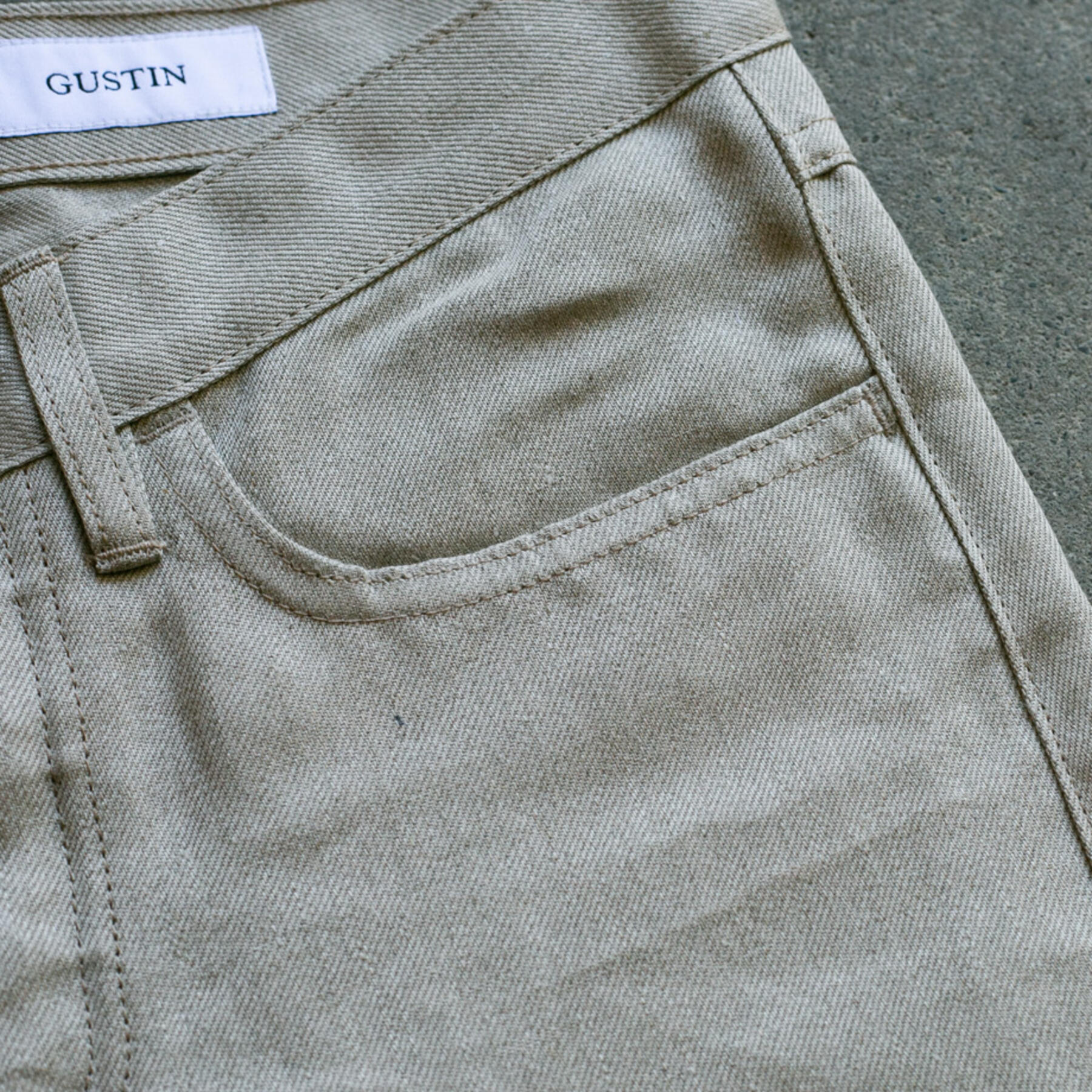 gustin #114 japan linen 100 5 pocket - taupe