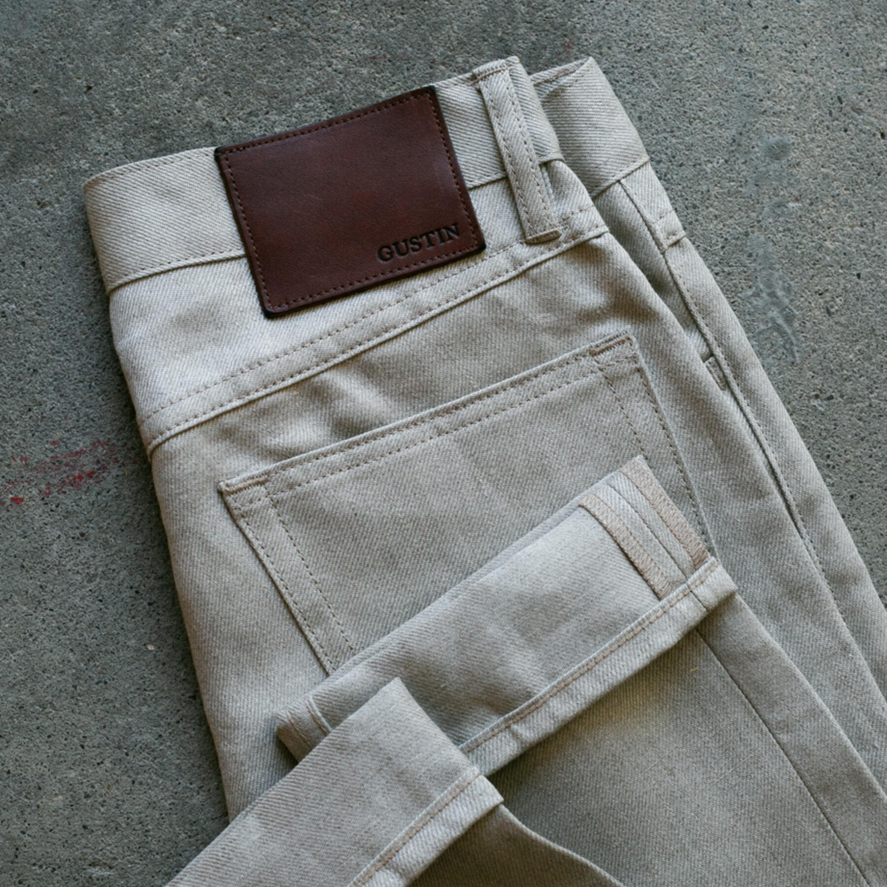 gustin #114 japan linen 100 5 pocket - taupe