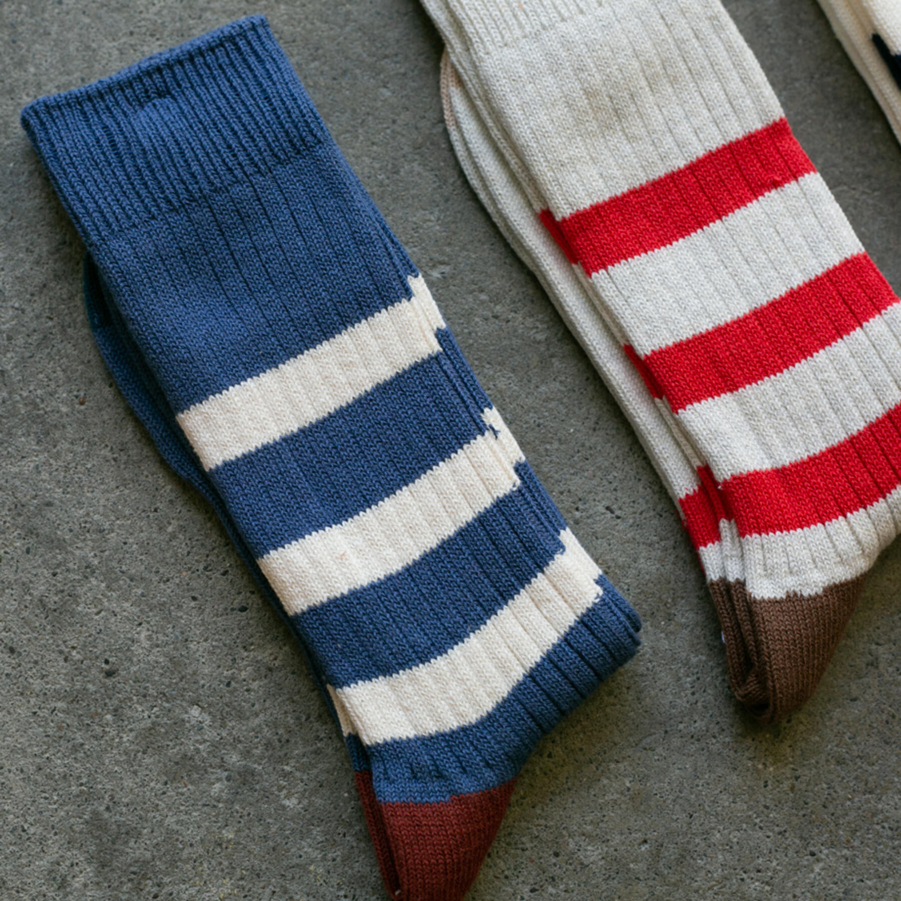 gustin japan stripe sock 3pk (blue, stone, natural)