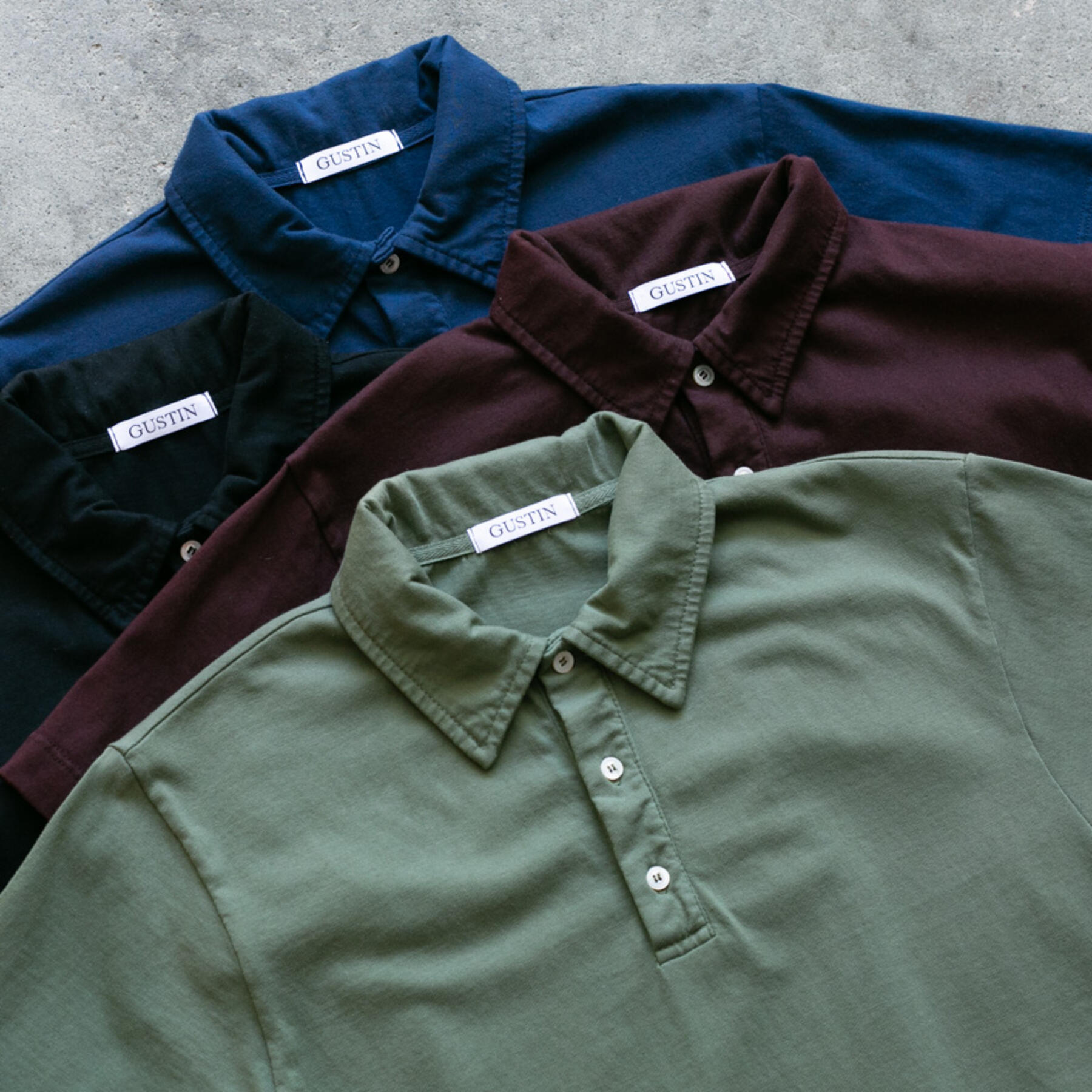gustin classic jersey polo 4 pack (oxblood, black, navy, army)