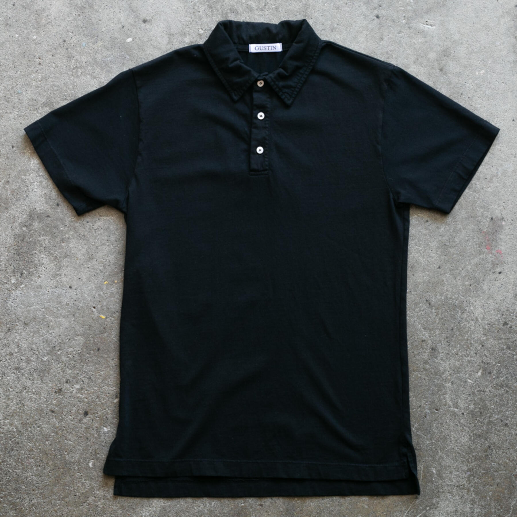 gustin classic jersey polo - black