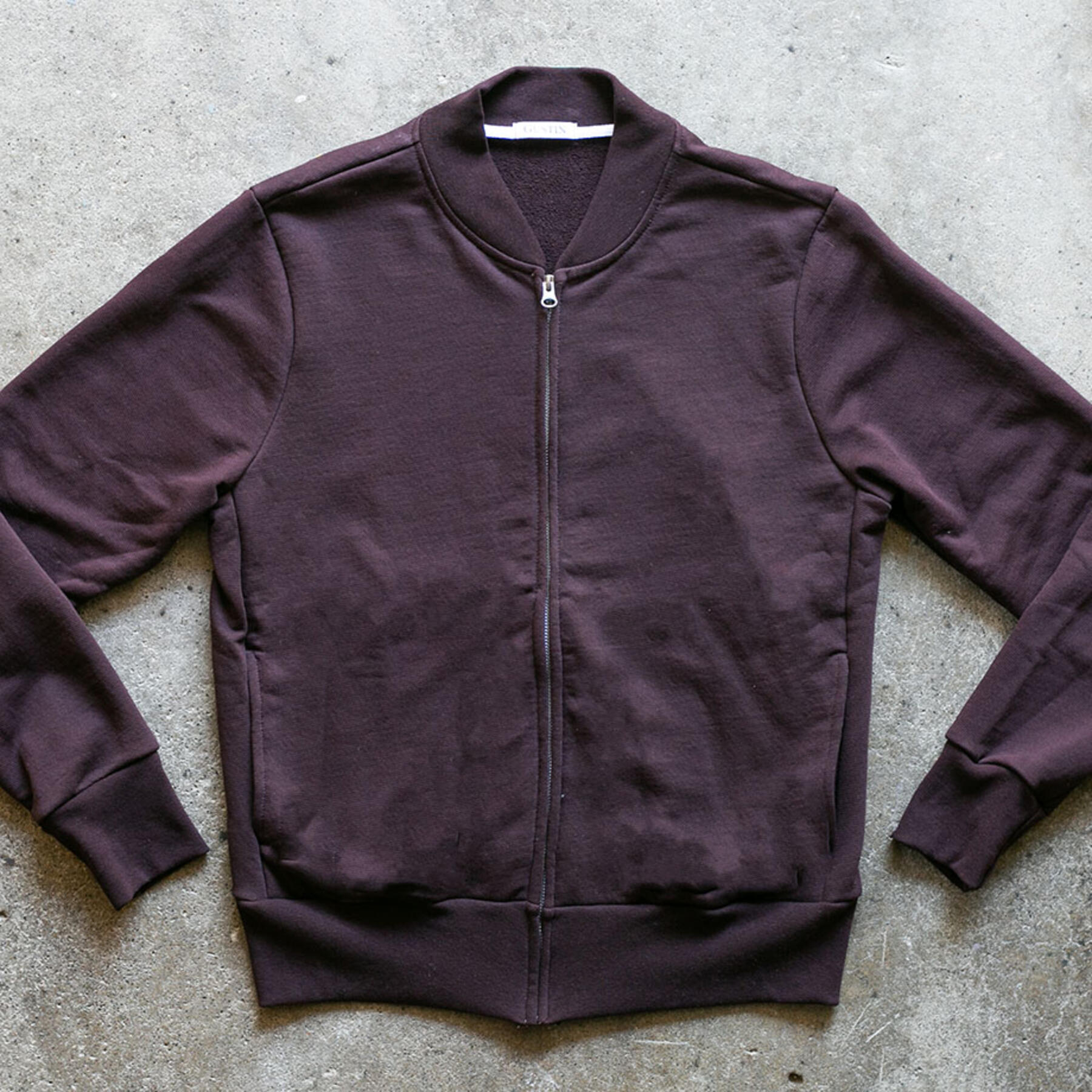 gustin french terry bomber - oxblood