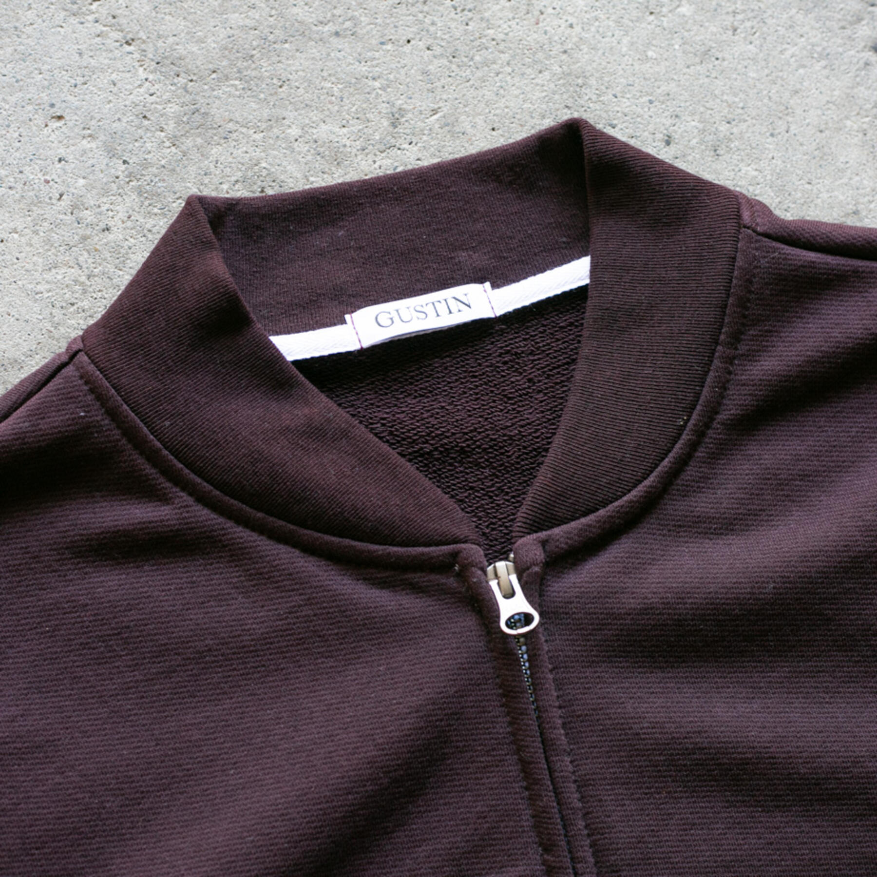 gustin french terry bomber - oxblood