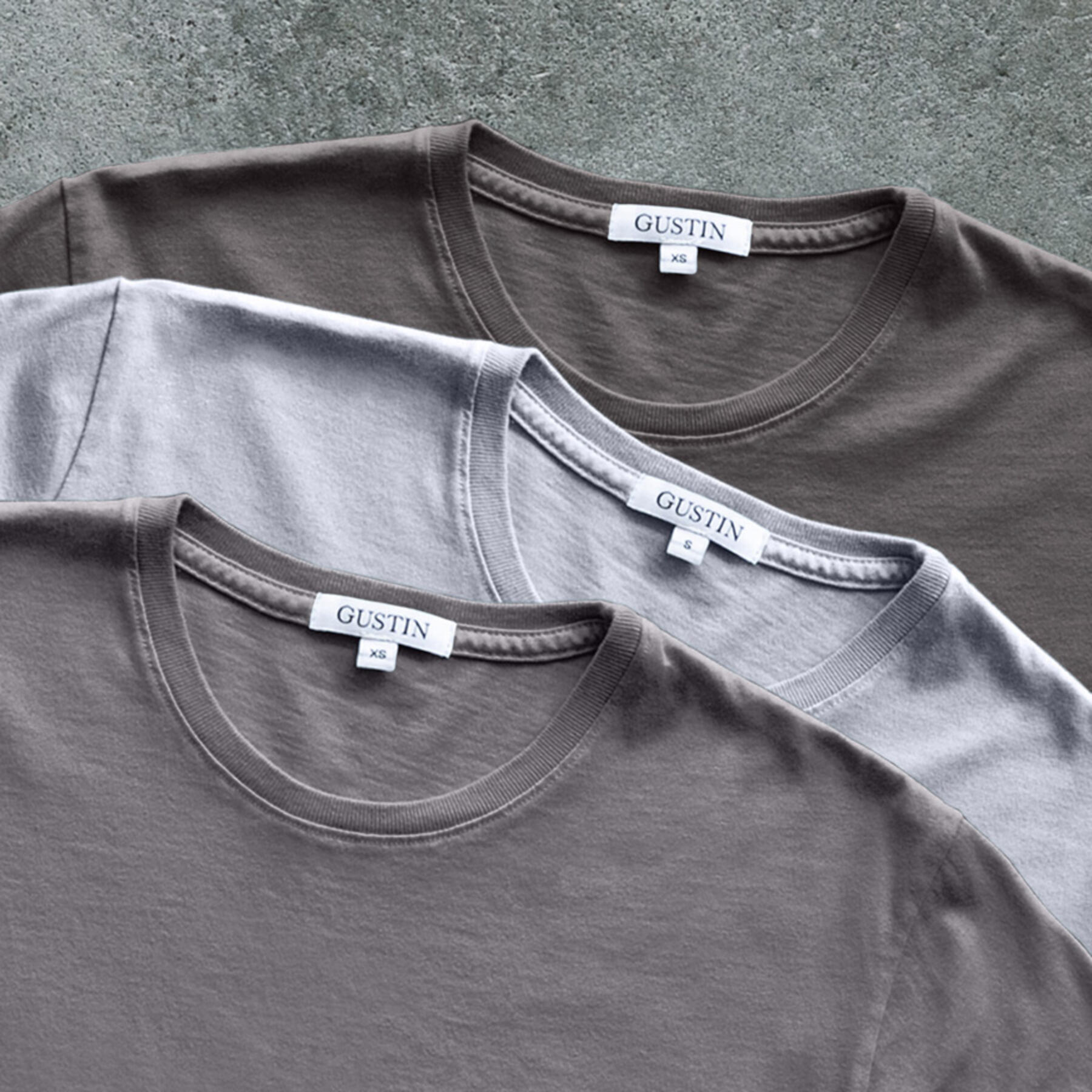 gustin pima cotton t-shirt greyscale collection