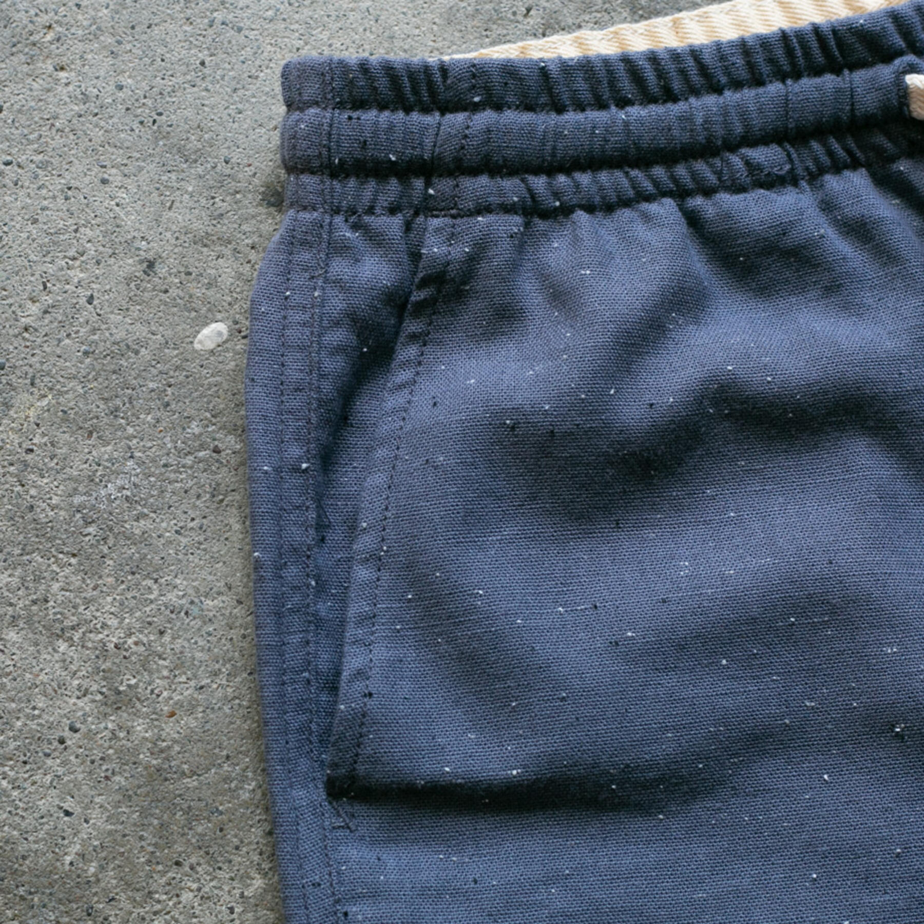 gustin #16 big nep drawstring short - blue dusk