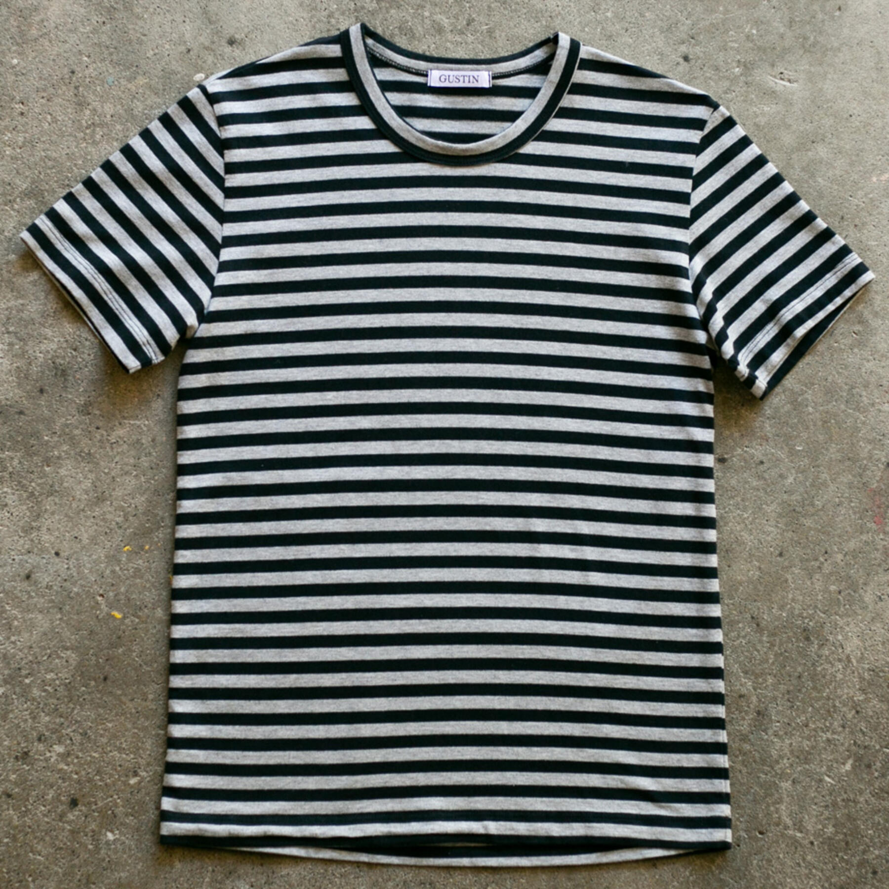 gustin japan stripe t-shirt - blackxheather