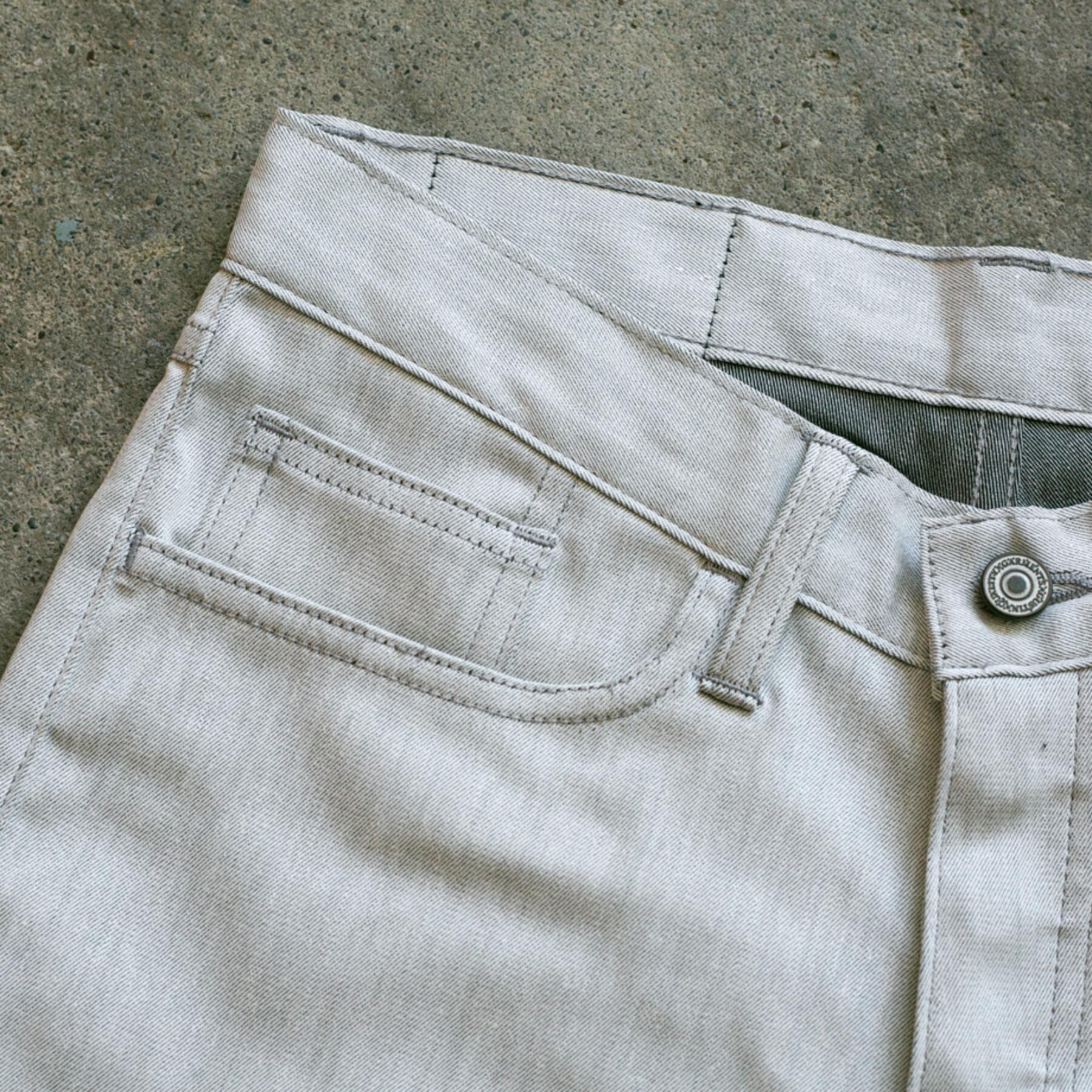 gustin #129 cone mills white x grey 5 pocket
