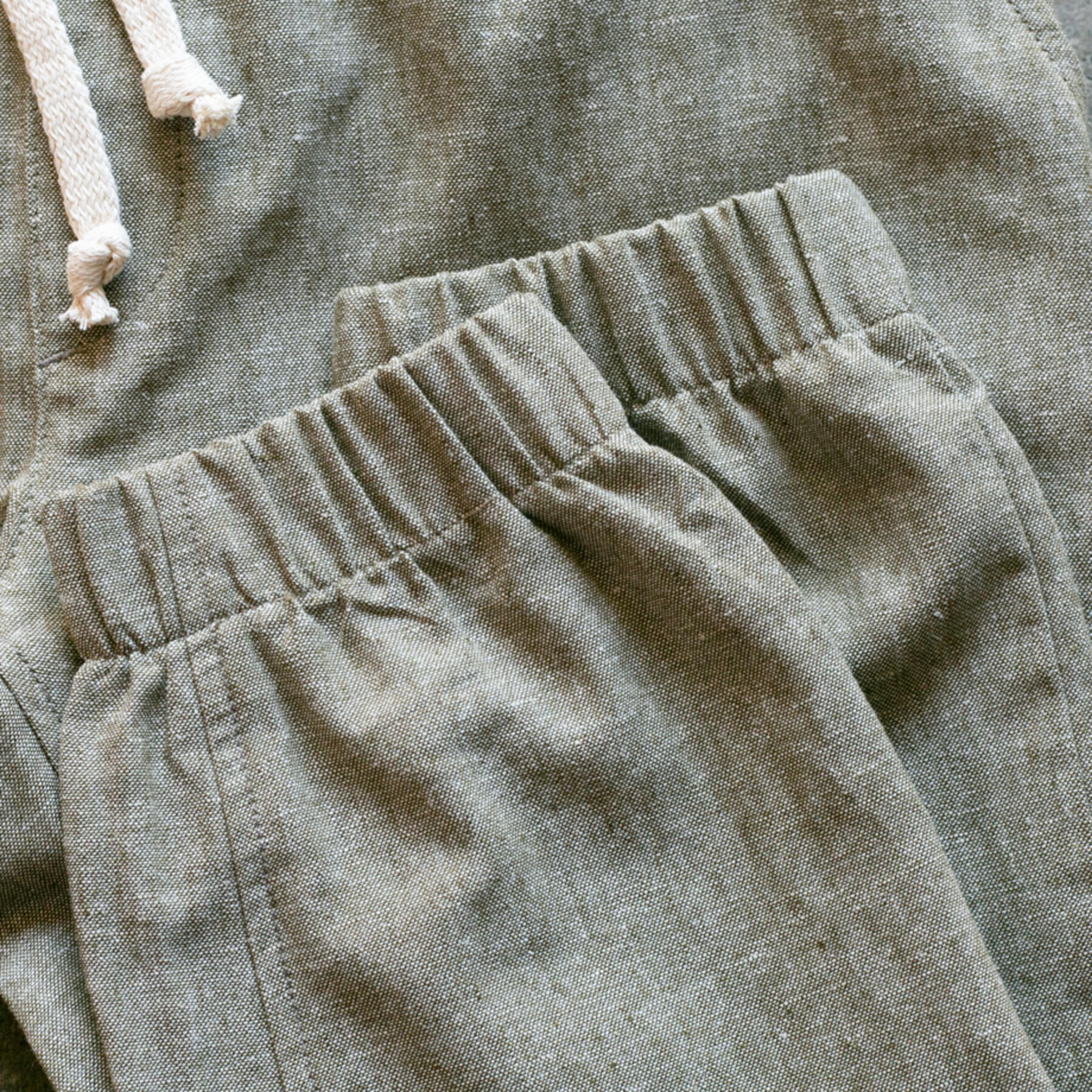 gustin linen chambray joggers - olive