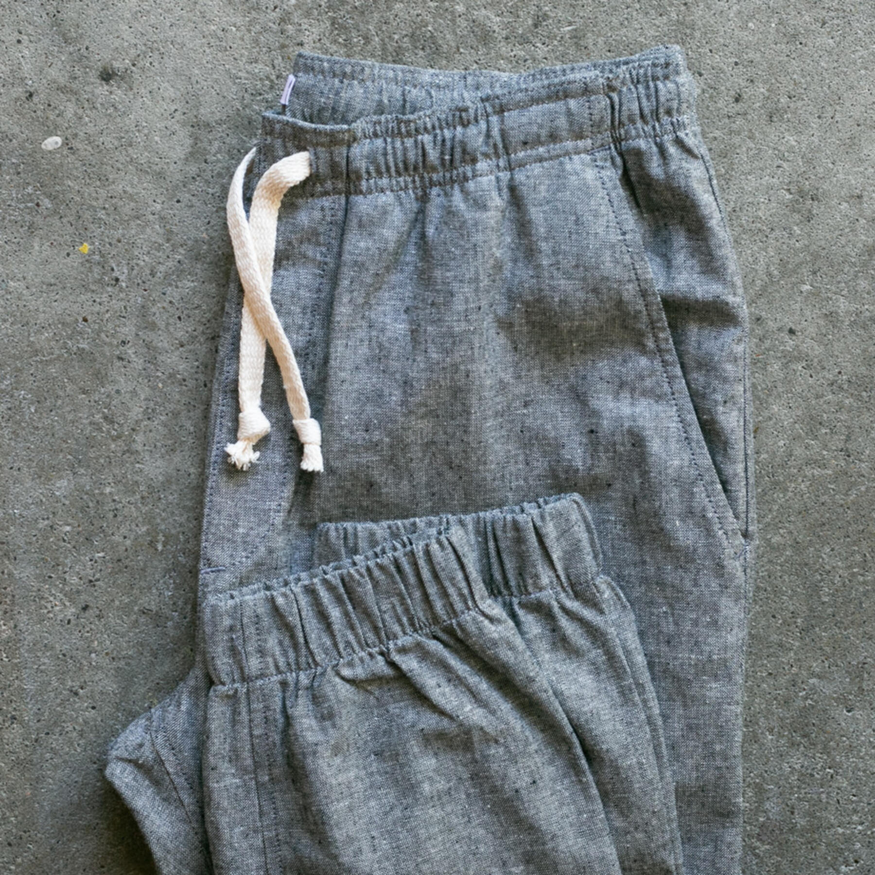 gustin linen chambray joggers - black