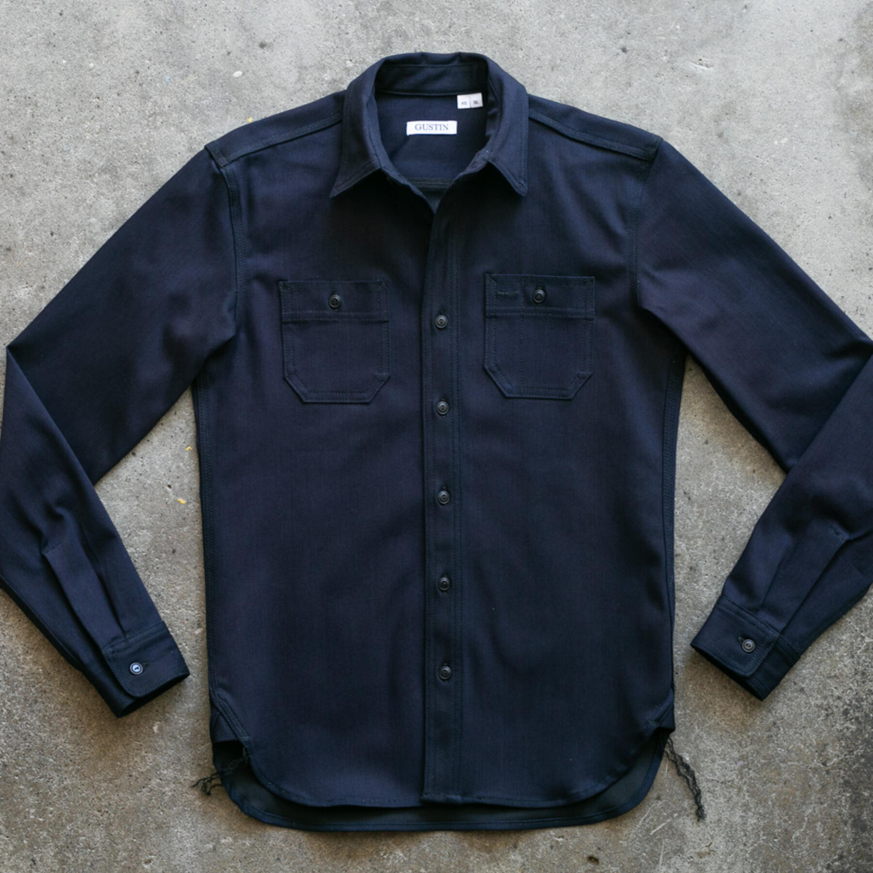 gustin #93 cone navyxblack stretch workshirt