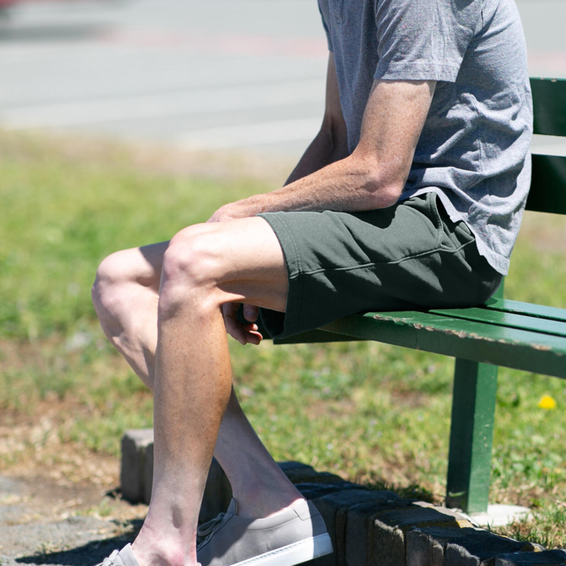 gustin sweatshorts - green-grey
