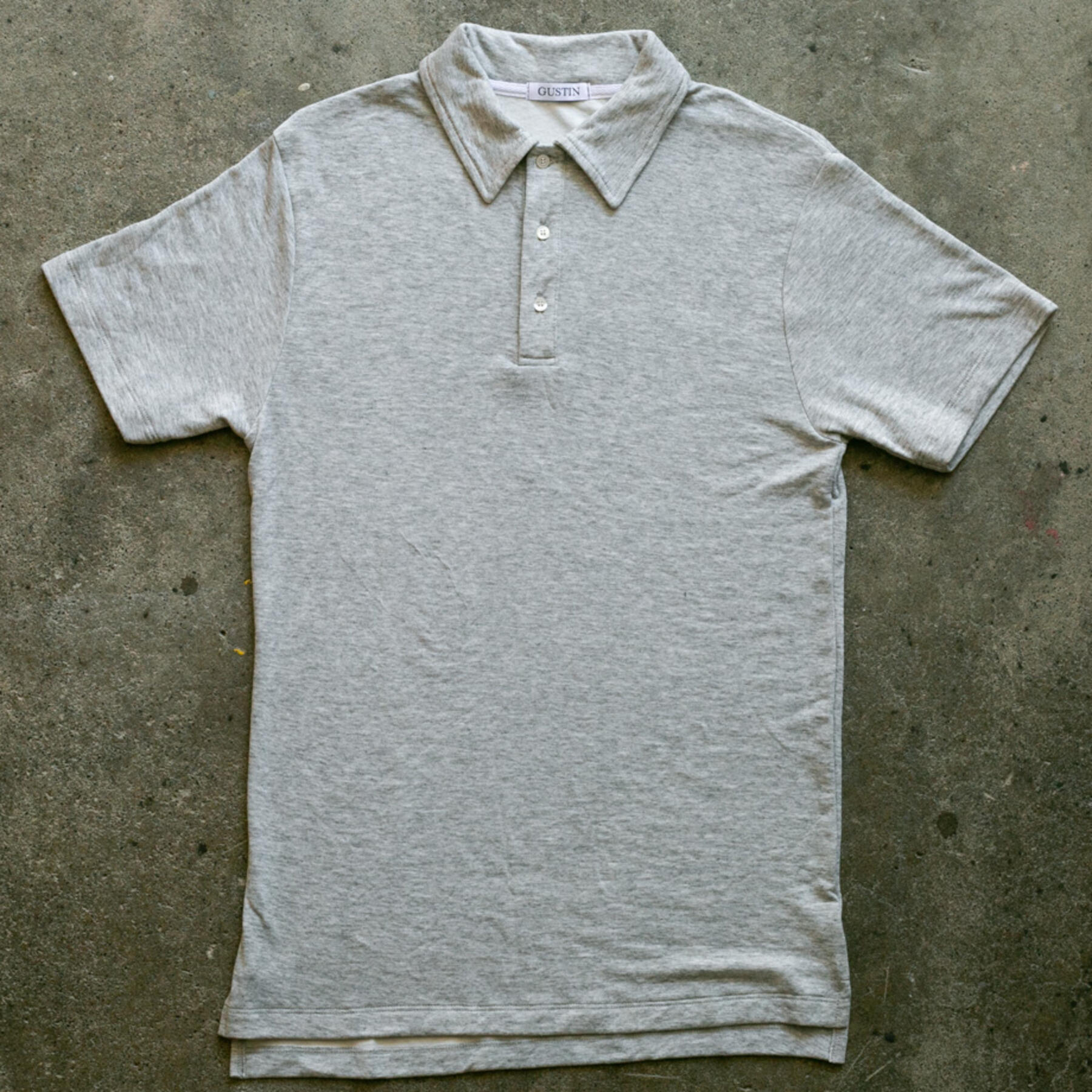 gustin double knit polo - heather grey