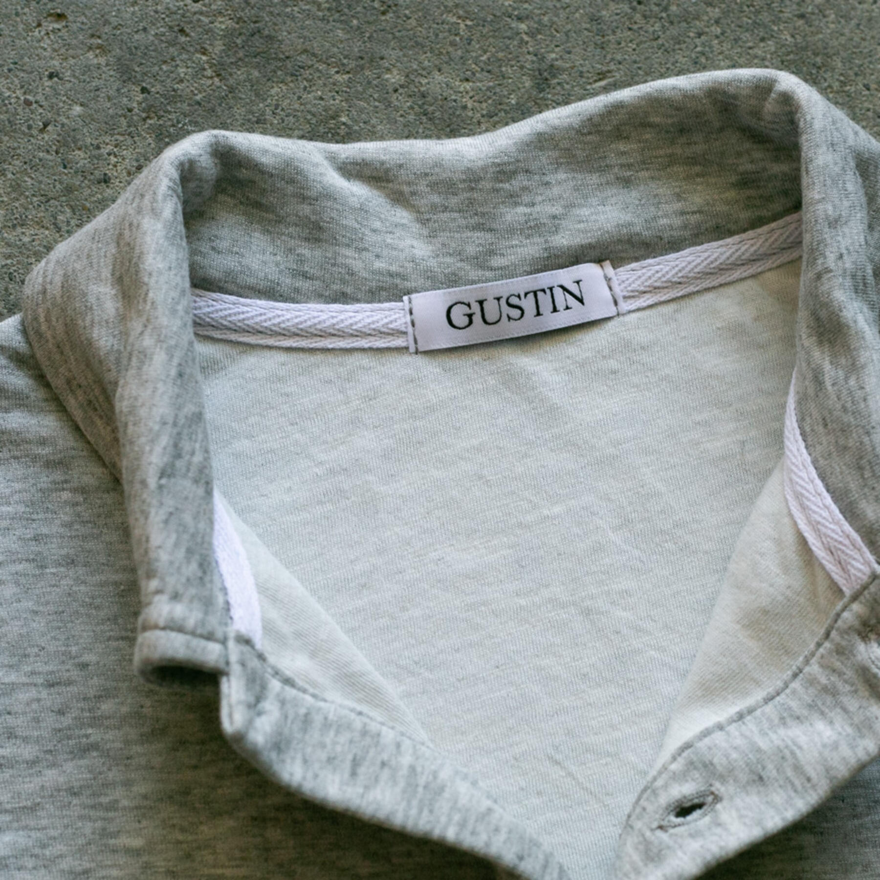 gustin double knit polo - heather grey