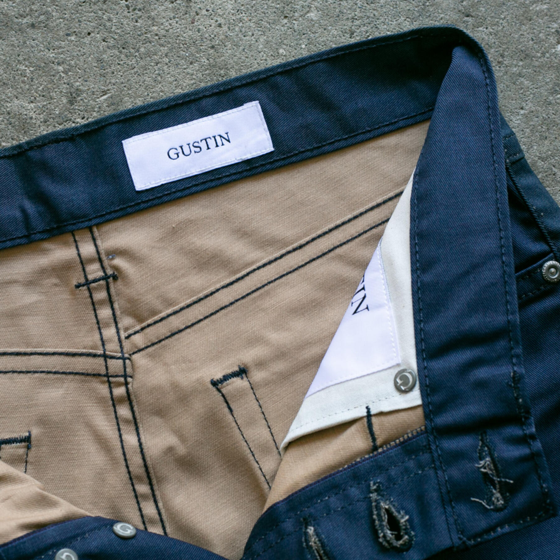 gustin #517 top dye selvedge - navy