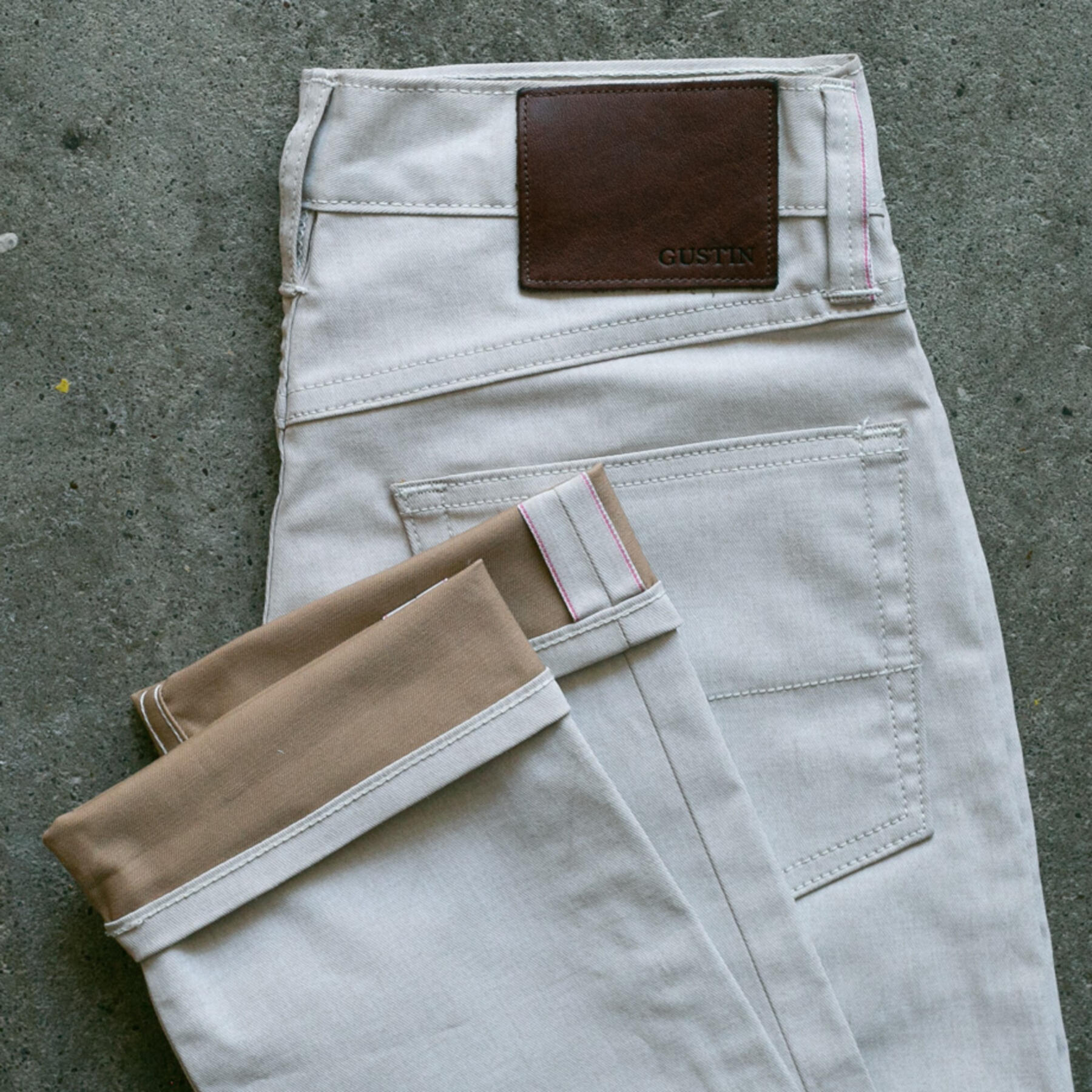 gustin #518 top dye selvedge - eggshell