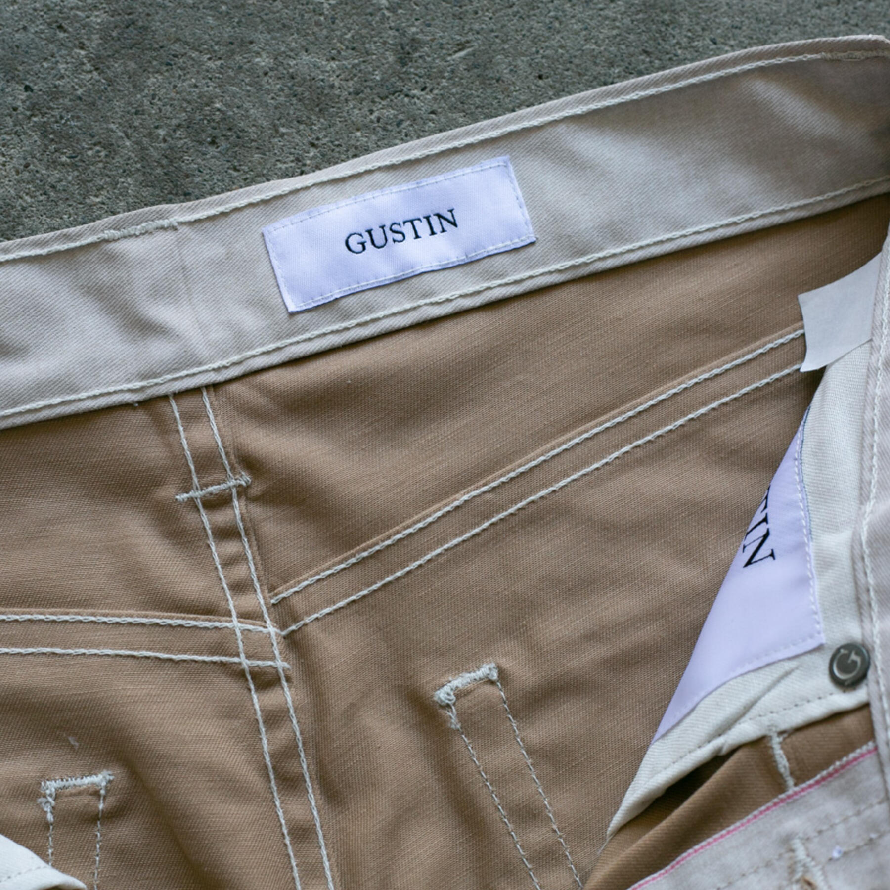 gustin #518 top dye selvedge - eggshell