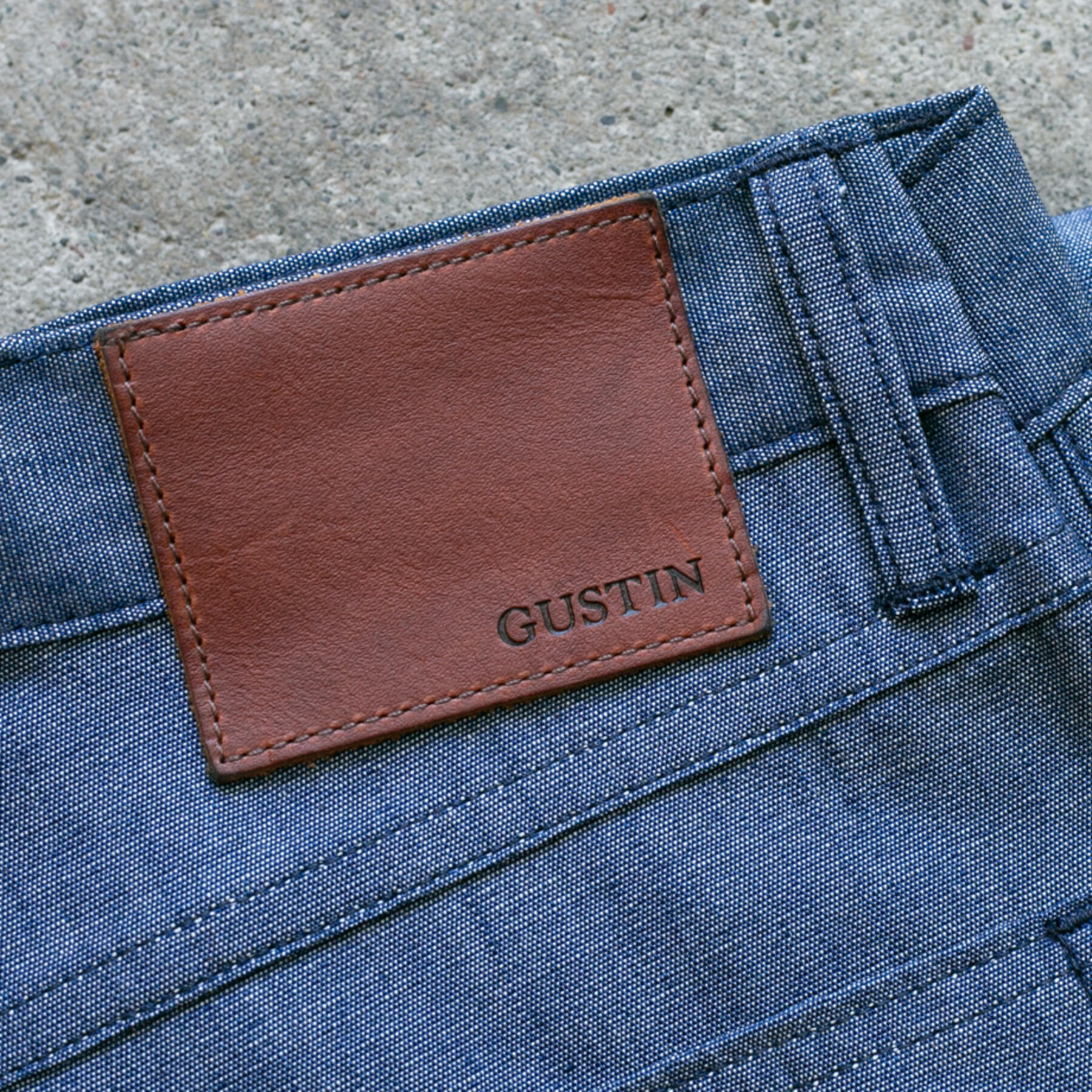 gustin #125 cone indigo chambray 5 pocket