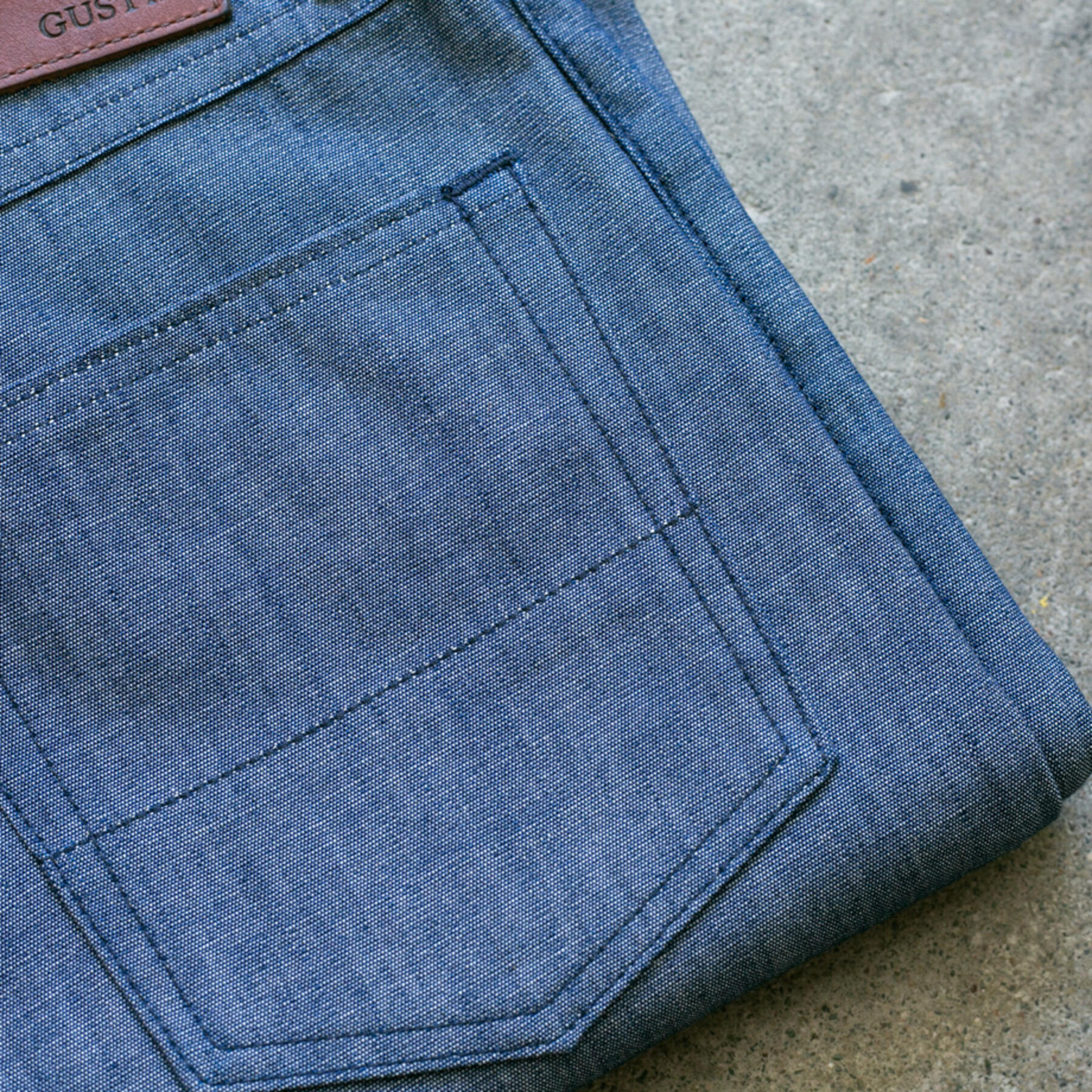 gustin #125 cone indigo chambray 5 pocket