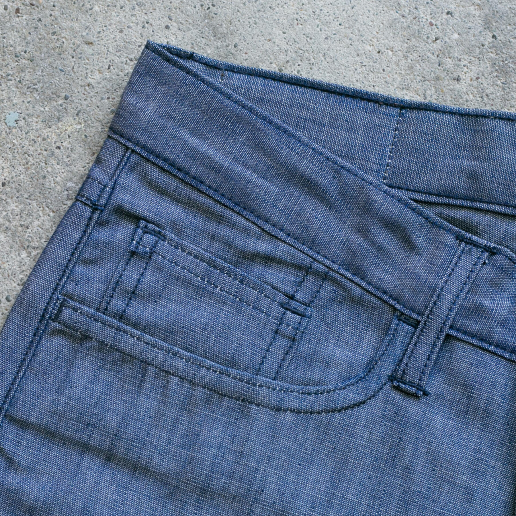 gustin #125 cone indigo chambray 5 pocket