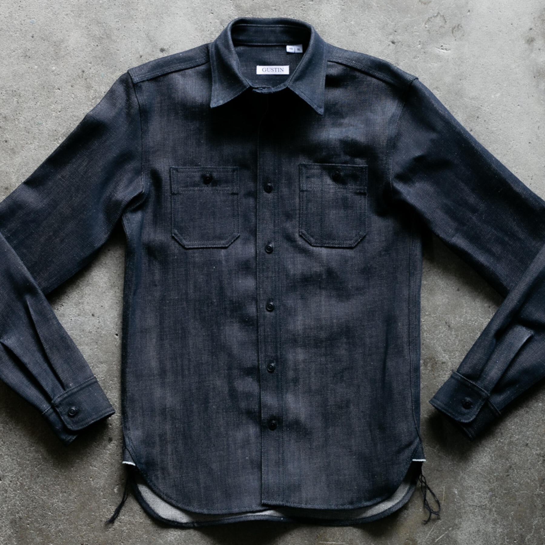 gustin #94 hemp indigo selvedge workshirt